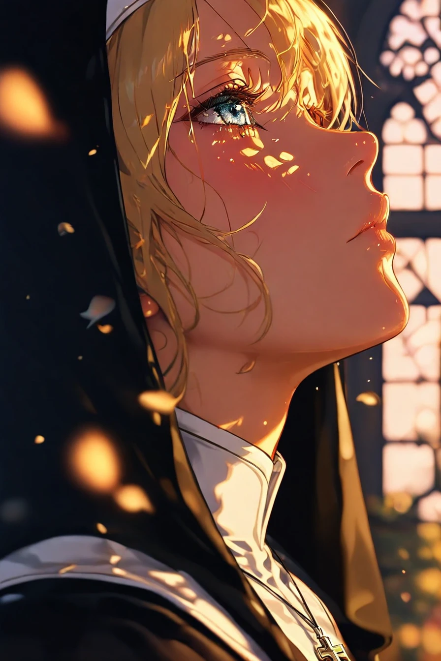 1girl, solo, alone, nun, cross necklace, <lora:anime_portrait_wallpaper-000031:1>, anime_portrait_wallpaper, portrait, masterpiece, highres