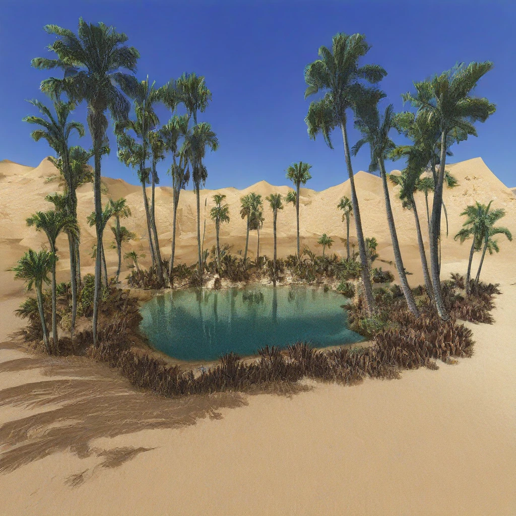 No Humans, Tree, Palm Tree, Sand, Outdoors, Scenery, Sky, Blue Sky, Oasis