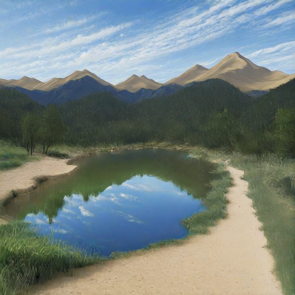 Mountain, grass, no humans, cloud, tree, scenery, river, blue sky, nature, Sand