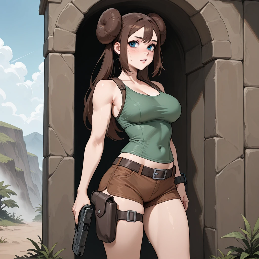 embedding:IllusMonPos, rosa_(pokemon), pokemon, 1girl, brown_hair, blue_eyes, embedding:TEMP\TRCosplayX ,