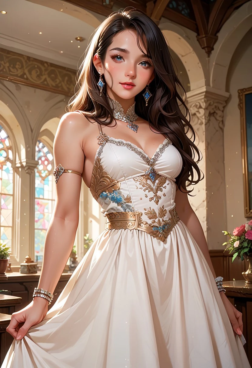 score_9, score_8_up, score_7_up, score_6_up, 
rating_safe, 1girl, beautiful girl, cute girl, fantasy dress, indoors, marbled hall,