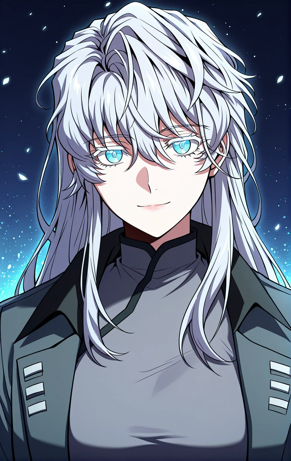 <lora:Return_of_Legendary_Spear_Knight__Icarus:1>
Icarus1, 1girl, solo, light blue eyes, long hair, messy hair, light silver hair, layered hair, wavy hair, long bangs, messy bangs, hair between eyes, face framing locks, hair covering eyes, strands over shoulder,
Icarus1_outfit, grey high-neck top, long sleeve top, long bluish grey overcoat, open overcoat, black collar, high-waist black pants, black boots
score_9, score_8_up, score_7_up, score_6_up, source_anime, rating_explicit, masterpiece, best quality, intricate details, gothic fantasy, confident gaze, cinematic lighting, clean background, glowing magical particles, detailed face, vibrant colors, light smile, looking at viewer
