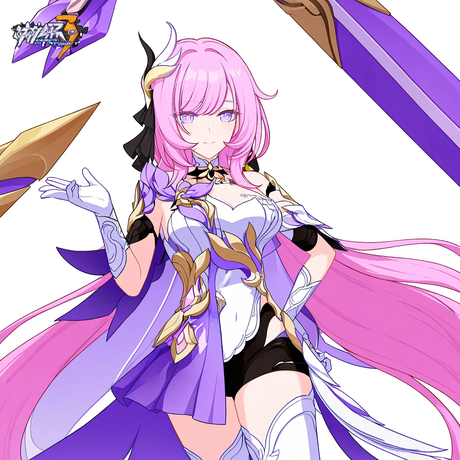 master piece, best qulity, BH3_style, white background, 1 girl, solo, elysia_(herrscher_of_human:ego)(honkai_impact), <lora:BH3_3:0.8>, <lora:honkai_impact_all:0.8>