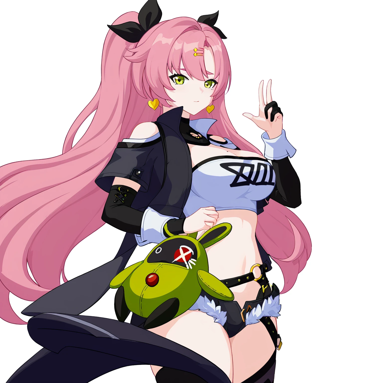 master piece, best qulity, BH3_style, simple background, 1 girl, solo, nicole \(zenless zero\), <lora:BH3_3:0.8>, <lora:HandFineTuning_XL:0.7>, <lora:zenless-xl:0.8>