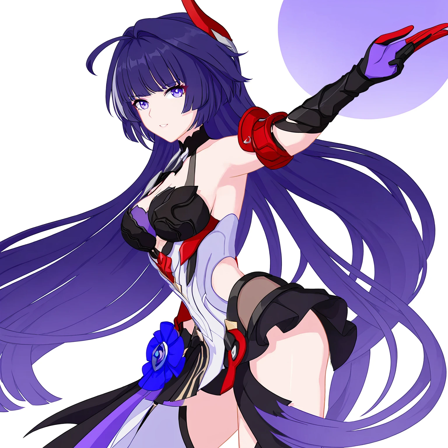 master piece, best qulity, BH3_style, white background, 1 girl, solo,raiden_mei_(herrscher_of_thunder) ,<lora:BH3_3:0.8>, <lora:honkai_impact_all:0.8>