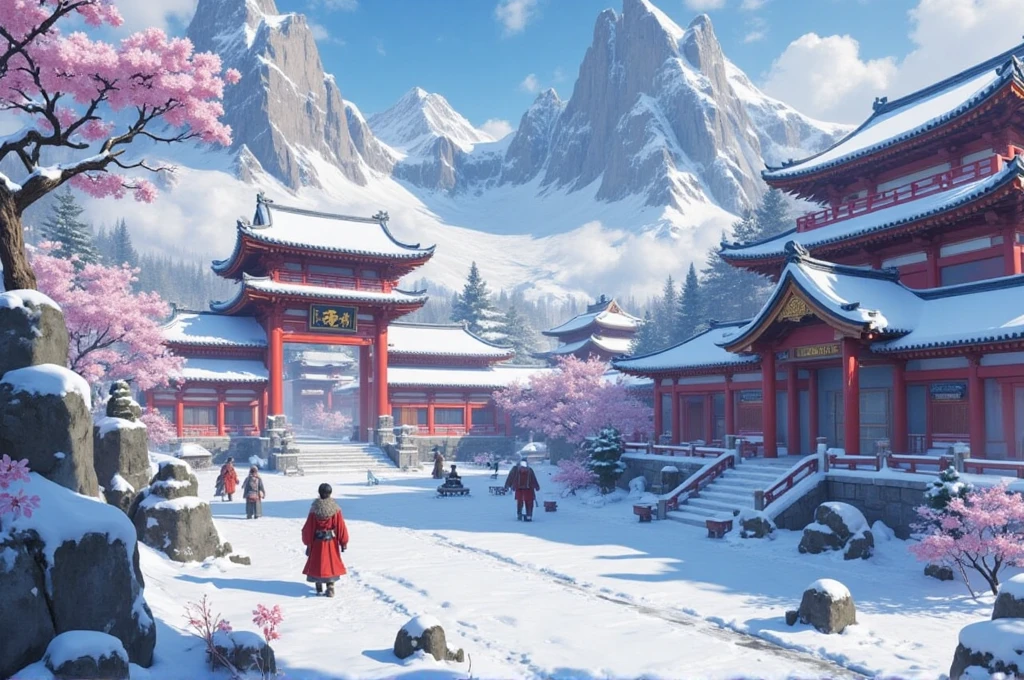 B_Chinese-Style Snowy Landscape Architecture_Ancient Architecture Snow Scene Generation v1.0