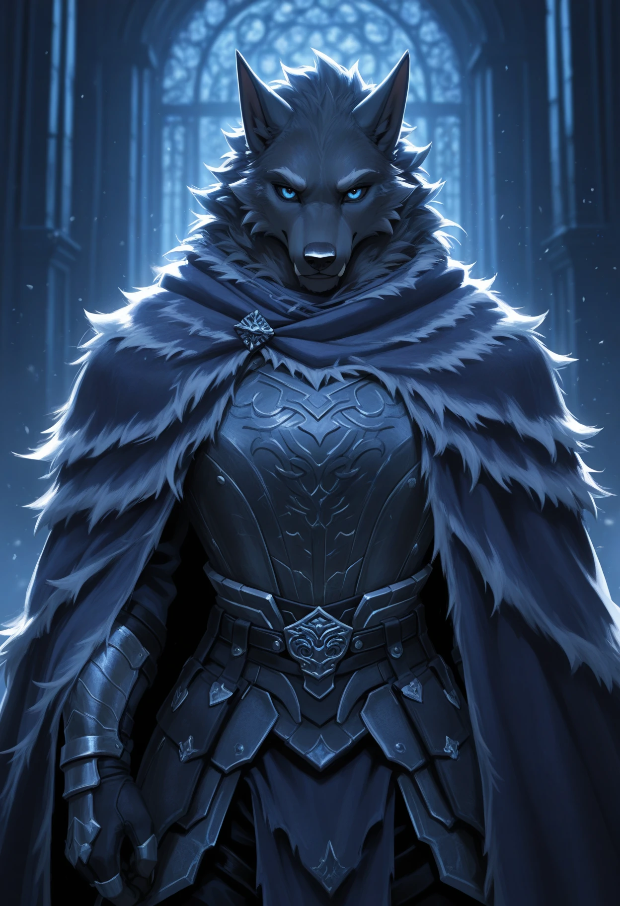 masterpiece, high detail, depth of field, dynamic lighting, best quality, very aesthetic, best quality, cinematic, high resolution, ultra-detailed, absurdres, newest,
 anthro, male, blaidd, standing, looking at viewer, 
<lora:BlaiddV1:1>