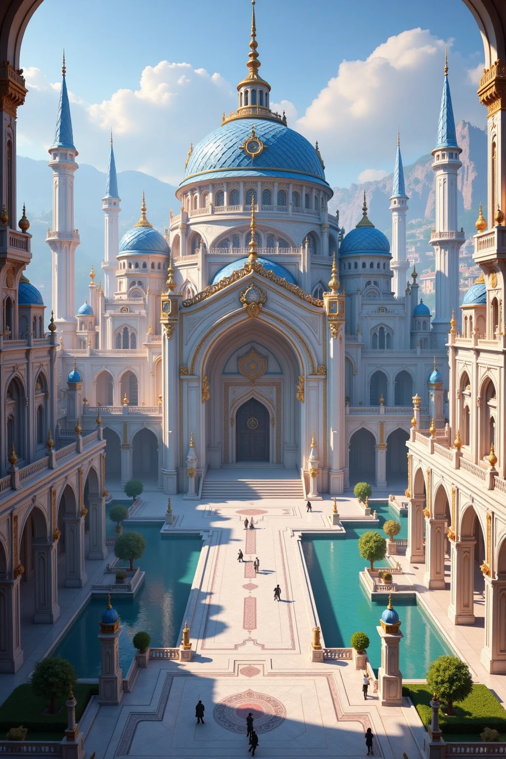 DJ_style,Fantasy architectural scenes, medieval - style fortresses, iron - gated entrances, stone walls, a valley filled with morning fog.