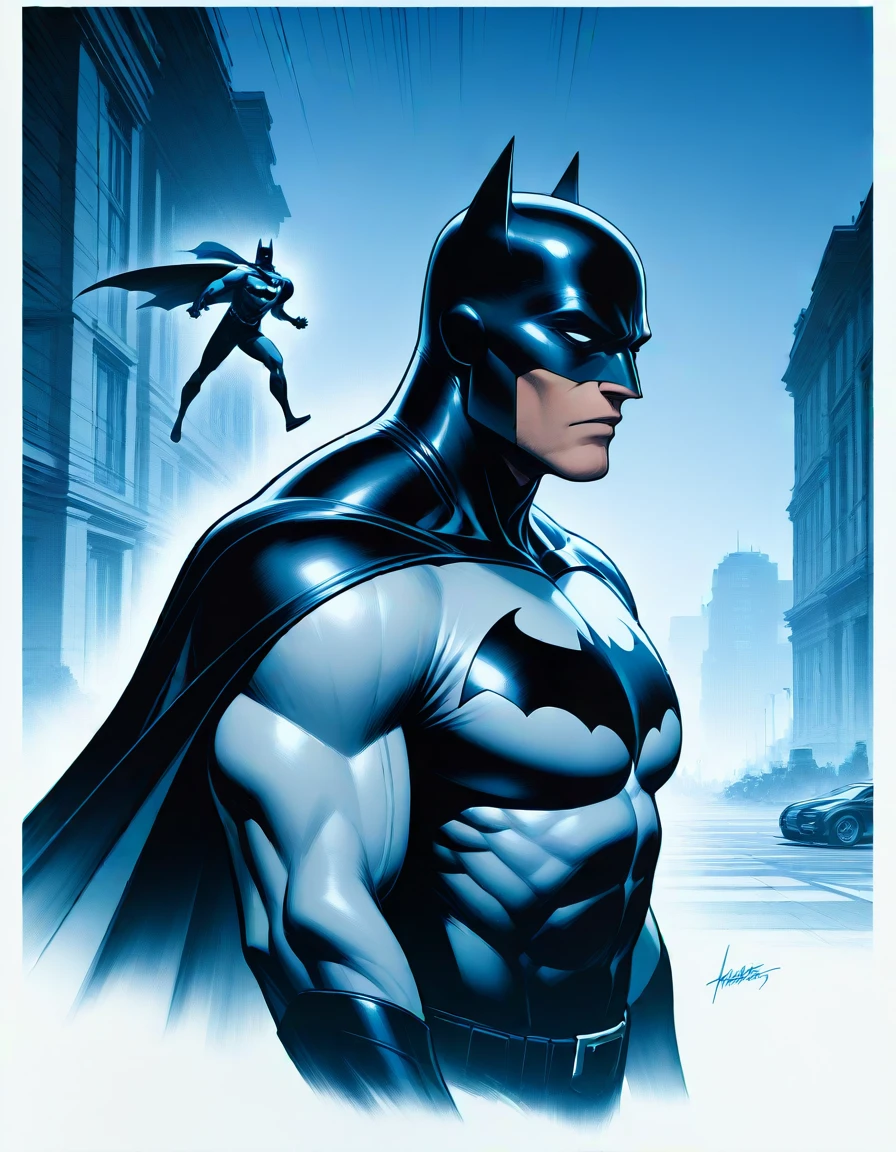 masterpiece, best_quality, very_aesthetic, highres, absurdres, ultra detailed,
  <lora:neg_3-3_V02:0.4>
 <lora:western_comic_il_MIX_V5:1.5>
1boy,  muscular male,solo focus,
 solo,superhero costume, batman, flying  speed lines, sound effects, 
 western comics \(style\) ,hatching  \(texture\), halftone,, outdoors, 
limited palette, sketch,, deep blue theme,light browntrim, , upper body,from side,
