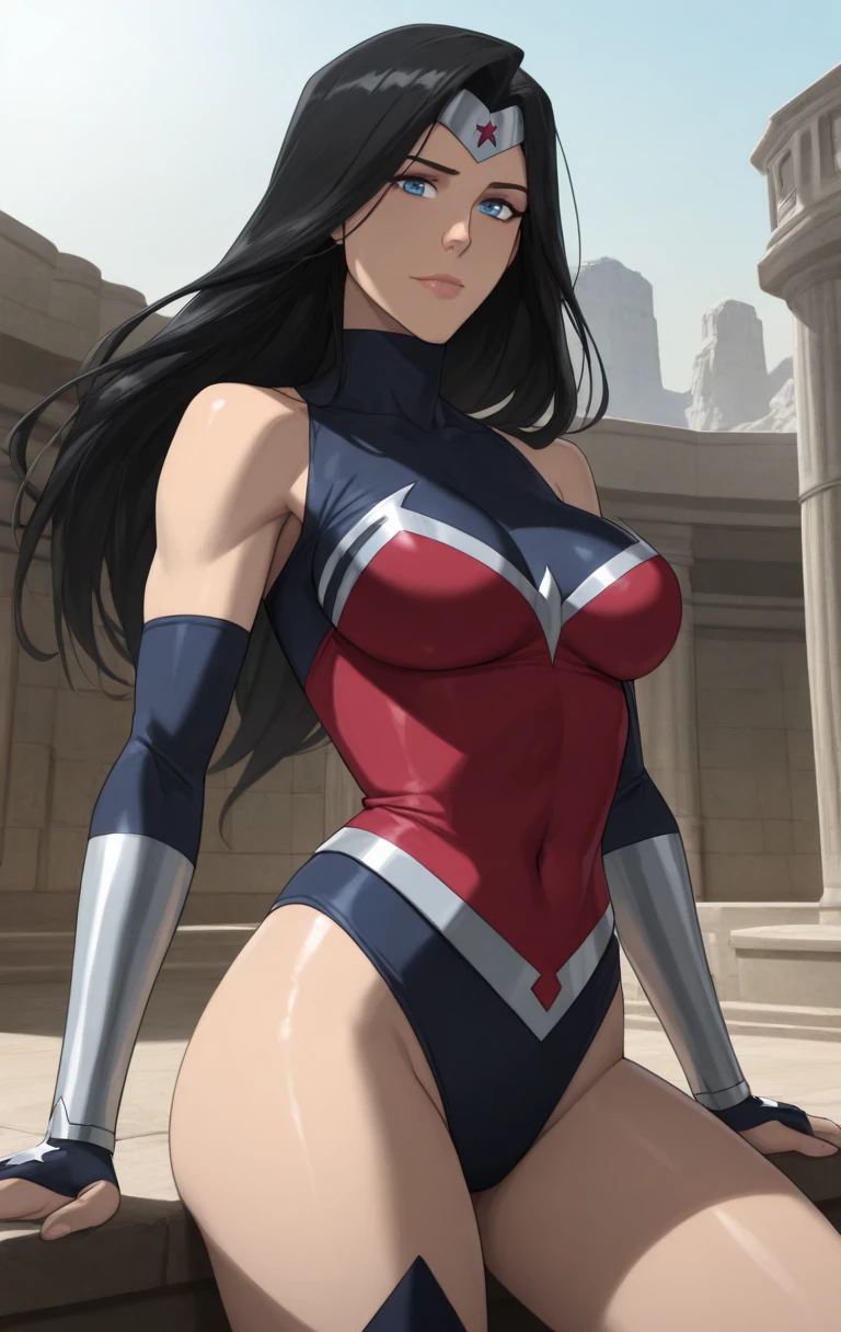 "0" :"masterpiece, best quality, highres,best quality, amazing quality, very aesthetic, high resolution,very detailled digital painting, HD, 4K, ultra-detailed,1girl, solo,long hair, breasts, looking at viewer, blue eyes, black hair, gloves, bare shoulders, medium breasts, blue eyes, cowboy shot, leotard,red armor, colored sclera, turtleneck, covered navel, highleg, gem, muscular,wwBl00d,outdoor,((shinny skin,large breast,standing from above))",
"7" :"masterpiece, best quality, highres,best quality, amazing quality, very aesthetic, high resolution,very detailled digital painting, HD, 4K, ultra-detailed,1girl, solo,long hair, breasts, looking at viewer, blue eyes, black hair, gloves, bare shoulders, medium breasts, blue eyes, cowboy shot, leotard,red armor, colored sclera, turtleneck, covered navel, highleg, gem, muscular,wwBl00d,outdoor,((shinny skin,large breast,kneeling from above))",
"14" :"masterpiece, best quality, highres,best quality, amazing quality, very aesthetic, high resolution,very detailled digital painting, HD, 4K, ultra-detailed,1girl, solo,long hair, breasts, looking at viewer, blue eyes, black hair, gloves, bare shoulders, medium breasts, blue eyes, cowboy shot, leotard,red armor, colored sclera, turtleneck, covered navel, highleg, gem, muscular,wwBl00d,outdoor,((shinny skin,large breast,sitting,legs spread,front view,from below))",
"21" :"masterpiece, best quality, highres,best quality, amazing quality, very aesthetic, high resolution,very detailled digital painting, HD, 4K, ultra-detailed,1girl, solo,long hair, breasts, looking at viewer, blue eyes, black hair, gloves, bare shoulders, medium breasts, blue eyes, cowboy shot, leotard,red armor, colored sclera, turtleneck, covered navel, highleg, gem, muscular,wwBl00d,outdoor,((shinny skin,large breast,bent over,ass view,ass focus))",
"28" :"masterpiece, best quality, highres,best quality, amazing quality, very aesthetic, high resolution,very detailled digital painting, HD, 4K, ultra-detailed,1girl, solo,long hair, breasts, looking at viewer, blue eyes, black hair, gloves, bare shoulders, medium breasts, blue eyes, cowboy shot, leotard,red armor, colored sclera, turtleneck, covered navel, highleg, gem, muscular,wwBl00d,outdoor,((shinny skin,large breast,on all fours,ass up))",
"35" :"masterpiece, best quality, highres,best quality, amazing quality, very aesthetic, high resolution,very detailled digital painting, HD, 4K, ultra-detailed,1girl, solo,long hair, breasts, looking at viewer, blue eyes, black hair, gloves, bare shoulders, medium breasts, blue eyes, cowboy shot, leotard,red armor, colored sclera, turtleneck, covered navel, highleg, gem, muscular,wwBl00d,outdoor,((shinny skin,large breast,on all fours,ass up,torso forward,front view))",
"42" :"masterpiece, best quality, highres,best quality, amazing quality, very aesthetic, high resolution,very detailled digital painting, HD, 4K, ultra-detailed,1girl, solo,long hair, breasts, looking at viewer, blue eyes, black hair, gloves, bare shoulders, medium breasts, blue eyes, cowboy shot, leotard,red armor, colored sclera, turtleneck, covered navel, highleg, gem, muscular,wwBl00d,outdoor,((shinny skin,large breast,bent over,ass view,ass focus))",
"49" :"masterpiece, best quality, highres,best quality, amazing quality, very aesthetic, high resolution,very detailled digital painting, HD, 4K, ultra-detailed,1girl, solo,long hair, breasts, looking at viewer, blue eyes, black hair, gloves, bare shoulders, medium breasts, blue eyes, cowboy shot, leotard,red armor, colored sclera, turtleneck, covered navel, highleg, gem, muscular,wwBl00d,outdoor,((shinny skin,large breast,kneeling,ass view,ass focus))",
"56" :"masterpiece, best quality, highres,best quality, amazing quality, very aesthetic, high resolution,very detailled digital painting, HD, 4K, ultra-detailed,1girl, solo,long hair, breasts, looking at viewer, blue eyes, black hair, gloves, bare shoulders, medium breasts, blue eyes, cowboy shot, leotard,red armor, colored sclera, turtleneck, covered navel, highleg, gem, muscular,wwBl00d,outdoor,((shinny skin,large breast,on all fours,side view))",