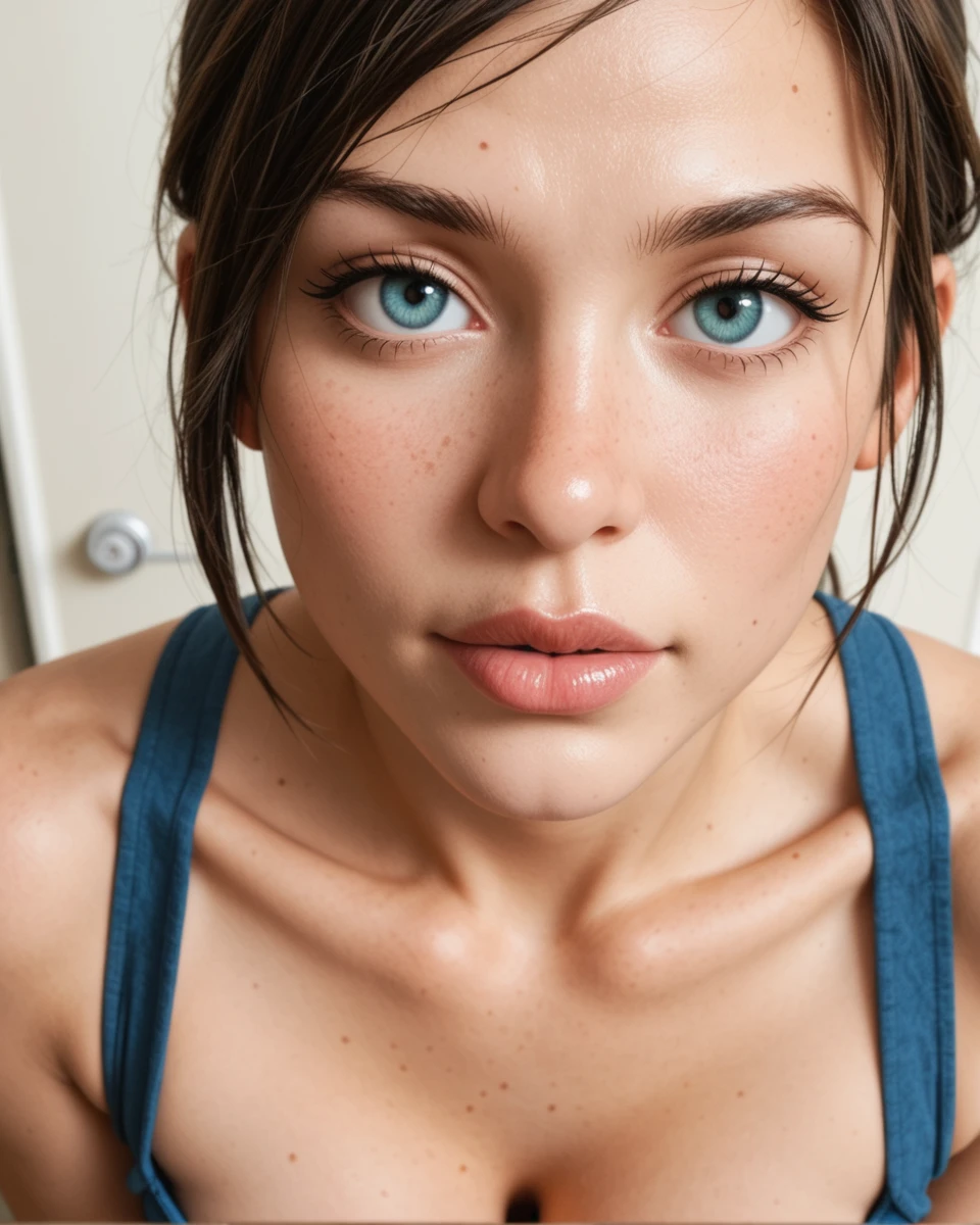 (nude:0.3),(proudly happy:0.2),
cute nose, glossy lips,highgloss,
(close up:0.6) macro details, intimate close near detailed,macro, being caught,embarrassed,
trying to look away, (furtive:0.8),
bored, (lips slightly parted:0.9), (front_teeth:0.7),
collarbone,neck,
(side profile:0.7)
(lara_croft:1.2),realistic (from above:0.6) (downblouse:0.8), masterpiece, high res, highest quality,, (person:1.1), (lara_croft:1.3), lara_croft_ponytail,
(sideboob:0.4), (underboob:0.2),(cleavage:0.4),voluptuous , a cute girlfriend ,(skin texture:1.1), (natural:1.1) uneven skin, natural beauty,
intimate love sensual , eyes,
beautiful face cute nose, sensual pursed lips, chin,(freckles:0.6),
(close up:0.5) ,
whole face, (teeth:0.6),(fine hair:0.6),
cheek,