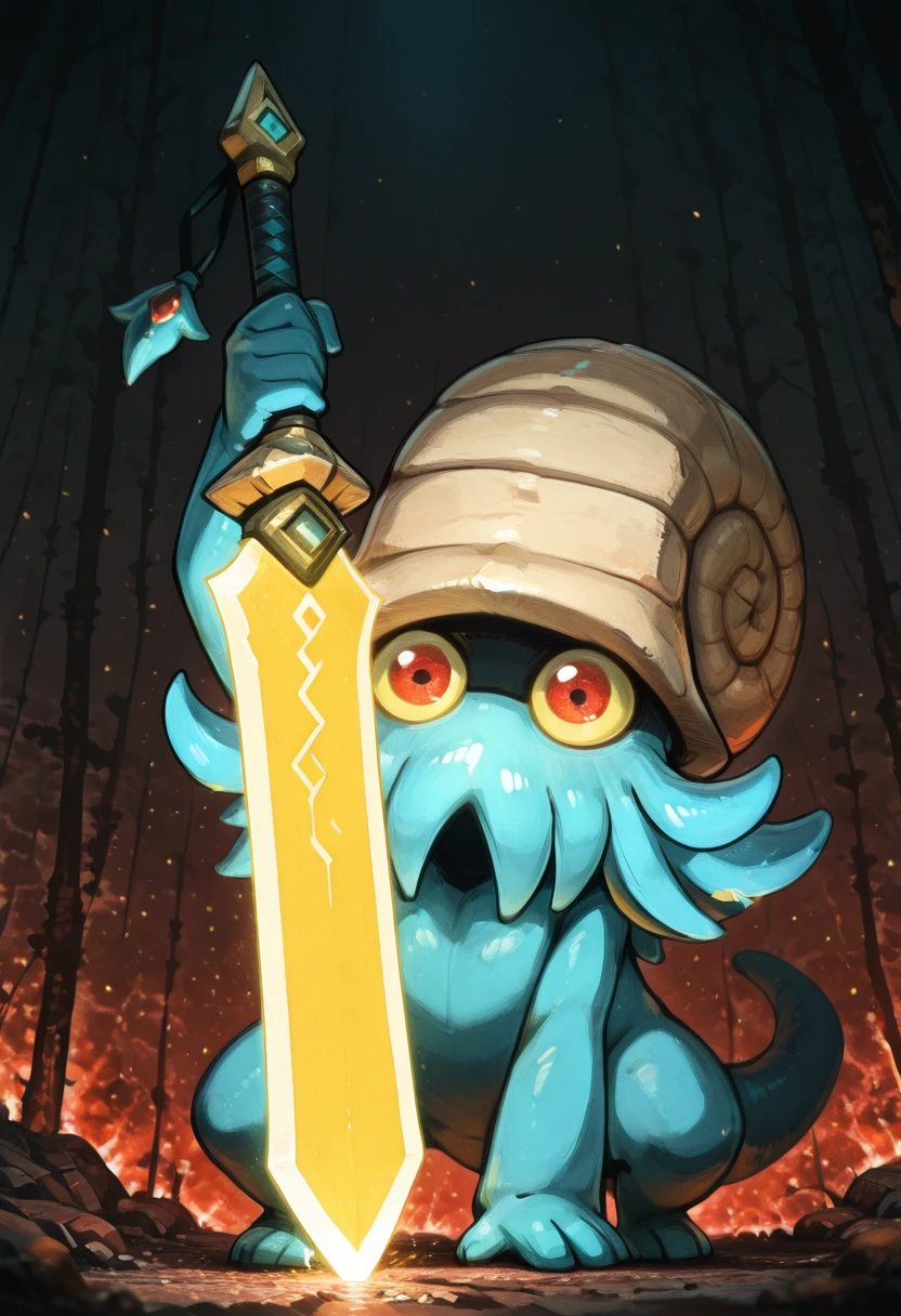 masterpiece, best quality, zzOmanyte, <lora:OmanytePokedex_IXL:1.0>, , solo, looking at viewer, C1tr0nSw0rd, glowing sword, cinematic lighting, rim light, detailed background, depth of field, volumetric lighting, <lora:EpicSwordStyle_IXL:1.0>,