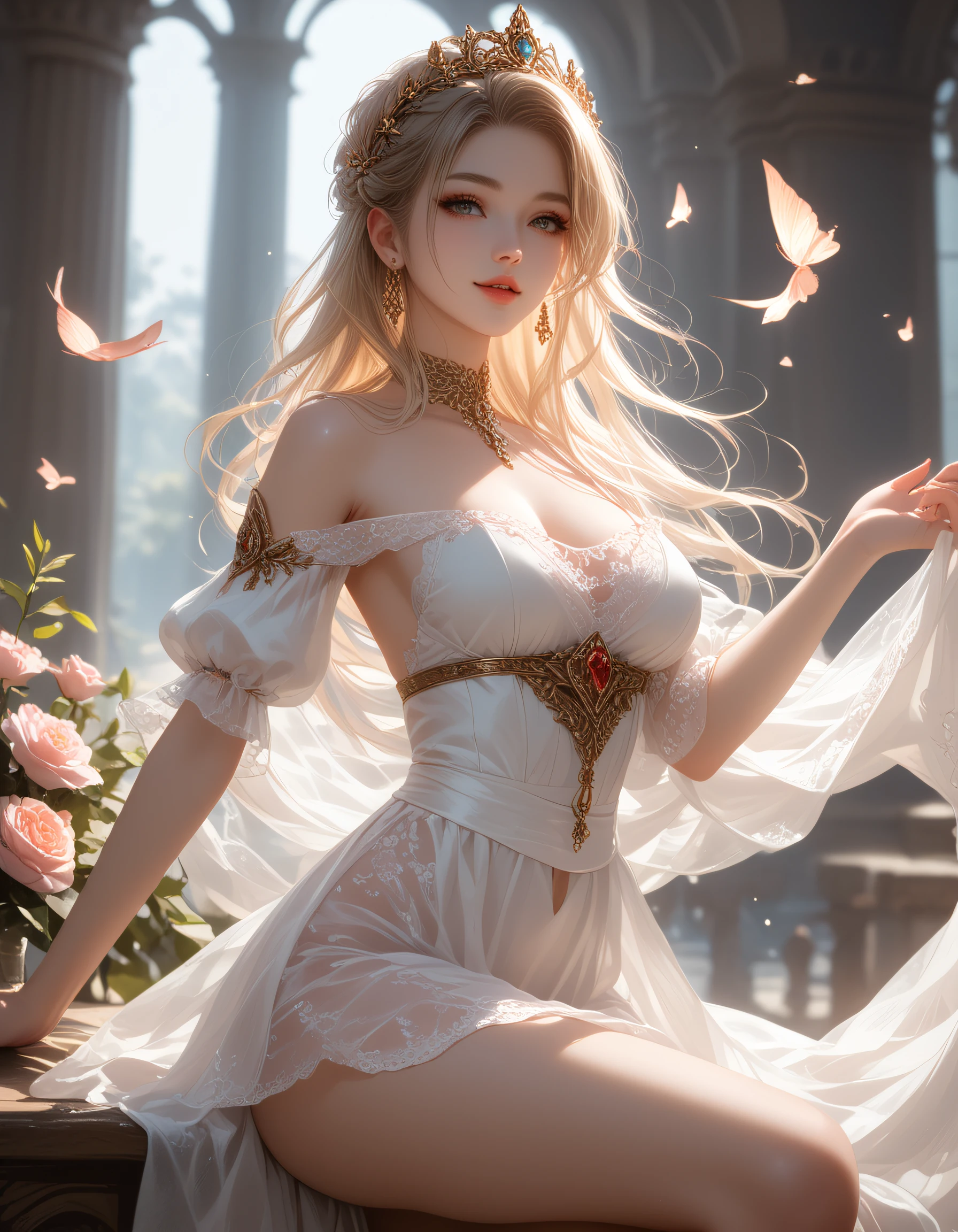 zPDXL3, safe_pos, score_9, score_8_up, source_realistic, source_anime,
8k, best quality, ultra high res, sharp focus,
masterpiece, expressive, digital art, cinematic,
intricate details, extremely detailed, Unreal Engine,
cinematic light, photo studio lighting,
dramatic angle, dynamic camera angle, unique perspective, unique angle, wide angle, dutch angle, foreshortening,
establishing shot, graceful stretching angle,
Diffuse lighting, (sfw:1.3),
Agfa APX 400, Ektar 100, Flash Photography,
1girl, , seductive smile, hanfu, natural breasts,
, ExpressiveH,
blurred eyes, innocent, lovely face,
big eyes, beautiful detailed eyes, very detailed eyes, detailed beautiful delicate face,
realistic humid skin, detailed skin,
sexy pose, sensual posture, graceful pose, curvy, scenery, perfect legs,
erotic posture, sexual intent, sensual, alluring, voluptuous,
(dynamic pose:1.3), (more detail:1.3),
blurry background,
beautiful rat girl with long pink tail, sharp teeth, and beady black eyes xianxia maiden, bright red dominant color dress with lepidolite lavender with lithium mica calm and ancient sunset orange secondary tones, citrus peels with oil-filled pores surface texture,
wearing elegant waterproof qipao with special coating with geometric collar with abstract shapes collar and gauze ruqun blouse with floral patterns with heirloom details over brocaded short half sleeves sleeves,
ethereal flowing skirt with open slit with jade details with fishtail skirt with tapered silhouette and blessed crimson silk belt with tassels belt, blessed golden embroidered slippers with dragon details footwear,
facial features: peaceful acceptance with calm resignation expression, amber brows with fossilized beauty eyebrows, gemmed jade green eyeshadow with floral details eye makeup, ornamented red huadian flower mark forehead markings,
hair styling: frilled side braid with silk ribbon with holy details and abalone shell patterning with natural artistry hairstyles,
accessories: ornamented flower crown hair ornaments, holy golden earrings with gemmed details jewelry, embroidered hand fan as accessory with shimmering details and talisman with mystical symbols additional accessories,
pose: renaissance divine pose channeling celestial energy in gardener's greenhouse with exotic plants environment with floral stone bridge over flowing river background,
atmosphere: daffodil trumpets spring announcing seasonal elements, dawn chorus lighting with morning symphony lighting effects