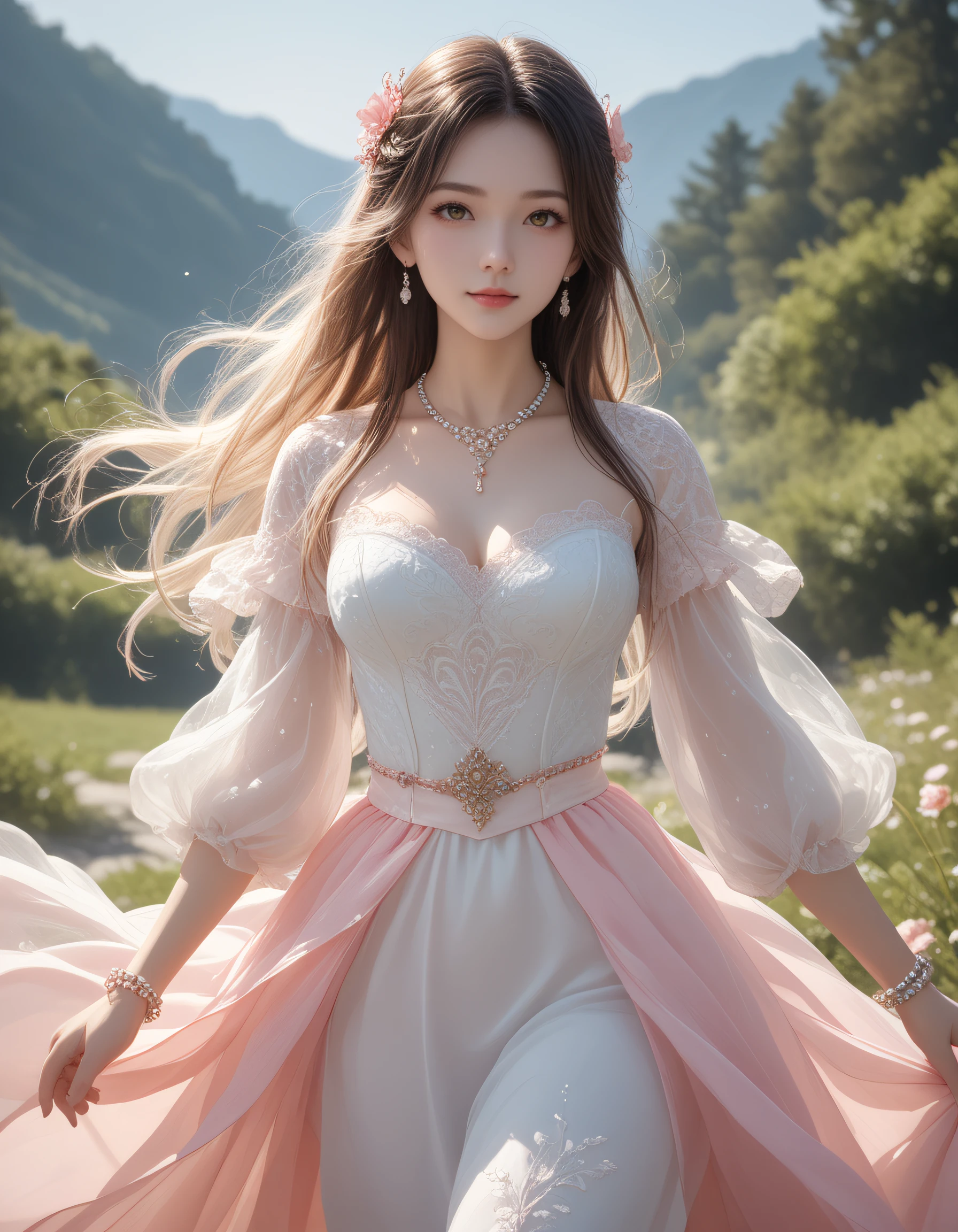 zPDXL3, safe_pos, score_9, score_8_up, source_realistic, source_anime,
8k, best quality, ultra high res, sharp focus,
masterpiece, expressive, digital art, cinematic,
intricate details, extremely detailed, Unreal Engine,
cinematic light, photo studio lighting,
dramatic angle, dynamic camera angle, unique perspective, unique angle, wide angle, dutch angle, foreshortening,
establishing shot, graceful stretching angle,
Diffuse lighting, (sfw:1.3),
Agfa APX 400, Ektar 100, Flash Photography,
1girl, , seductive smile, hanfu, natural breasts,
, ExpressiveH,
blurred eyes, innocent, lovely face,
big eyes, beautiful detailed eyes, very detailed eyes, detailed beautiful delicate face,
realistic humid skin, detailed skin,
sexy pose, sensual posture, graceful pose, curvy, scenery, perfect legs,
erotic posture, sexual intent, sensual, alluring, voluptuous,
(dynamic pose:1.3), (more detail:1.3),
blurry background,
beautiful phoenix girl with feathered wings, flame-colored hair, and elegant plumage xianxia maiden, salmon pink dominant color dress with carnelian orange with fiery sunset warmth and lotus amber yellow with ethereal details secondary tones, smooth silk fabric with lustrous sheen surface texture,
wearing elegant minimalist qipao with clean lines with damask collar with elegant motifs collar and silken light chiffon hanfu top over brocaded bell-shaped sleeves sleeves,
silver double-layered silk skirt with patterned details with double hem with folded reinforcement and cloud crimson silk belt with tassels belt, crystal wooden clogs footwear,
facial features: protective instinct with watchful eyes expression, black hole brows with infinite depth eyebrows, aura-infused red smoky eyeshadow eye makeup, brocaded white moon-shaped huadian forehead markings,
hair styling: graceful long hair tied with silk sash and midnight hair darkness with nocturnal depth hairstyles,
accessories: jade crystal dangling hairpin hair ornaments, crystal pearl necklace jewelry, frilled crystal bracelet chains with jade details and funeral flowers with mourning respect additional accessories,
pose: sensual silk weaving pose with threads creating patterns around body in shepherd's meadow with grazing sheep environment with shimmering hidden cave with glowing crystals with ethereal details background,
atmosphere: midnight moonbeams illuminating pathways seasonal elements, colored lighting with chromatic effects lighting effects