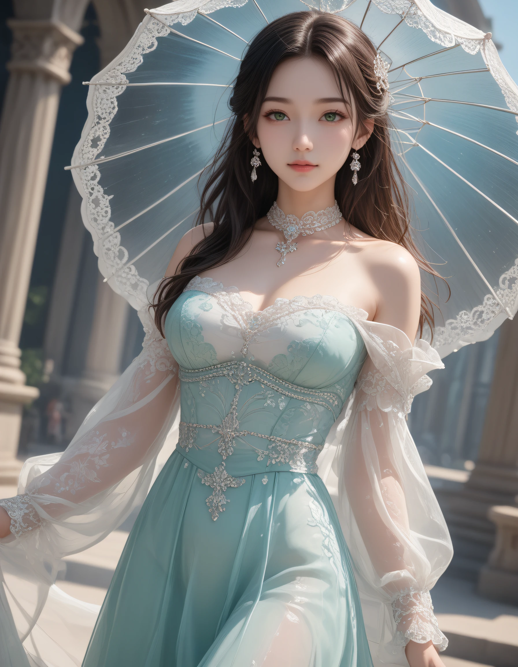 zPDXL3, safe_pos, score_9, score_8_up, source_realistic, source_anime,
8k, best quality, ultra high res, sharp focus,
masterpiece, expressive, digital art, cinematic,
intricate details, extremely detailed, Unreal Engine,
cinematic light, photo studio lighting,
dramatic angle, dynamic camera angle, unique perspective, unique angle, wide angle, dutch angle, foreshortening,
establishing shot, graceful stretching angle,
Diffuse lighting, (sfw:1.3),
Agfa APX 400, Ektar 100, Flash Photography,
1girl, , seductive smile, hanfu, natural breasts,
, ExpressiveH,
blurred eyes, innocent, lovely face,
big eyes, beautiful detailed eyes, very detailed eyes, detailed beautiful delicate face,
realistic humid skin, detailed skin,
sexy pose, sensual posture, graceful pose, curvy, scenery, perfect legs,
erotic posture, sexual intent, sensual, alluring, voluptuous,
(dynamic pose:1.3), (more detail:1.3),
blurry background,
beautiful jellyfish girl with translucent skin, flowing tentacle hair, and bioluminescent glow xianxia maiden, prussian blue dominant color dress with fluorite purple with translucent crystal beauty and emerald green secondary tones, beach sand with fine granulation surface texture,
wearing elegant paisley qipao with traditional motifs with button neck with small fastening collar and crystal sheer hanfu blouse with veil over brocaded embroidered cuff sleeves with elegant details sleeves,
brocaded transparent gauze overskirt with scalloped hem with curved edges and heavenly ornamented belt with pearl chains belt, gemmed white lotus petal shoes footwear,
facial features: lone wolf with solitary strength expression, fire brows with elemental passion eyebrows, jade green eyeshadow eye makeup, radiant jade butterfly forehead mark with heavenly details forehead markings,
hair styling: blessed long hair tied with silk sash and topaz highlights catching with yellow warmth hairstyles,
accessories: divine phoenix coronet hair ornaments, golden choker with phoenix motif jewelry, ornate crystal bracelet chains with gemmed details and calligraphy brush with fine tip additional accessories,
pose: alluring mirror reflection pose with intimate self-gazing in weaver's loom with colorful threads environment with moonlit stone bridge over flowing river background,
atmosphere: peony blooms showing opulence seasonal elements, umbrella reflected light with gentle spread lighting effects