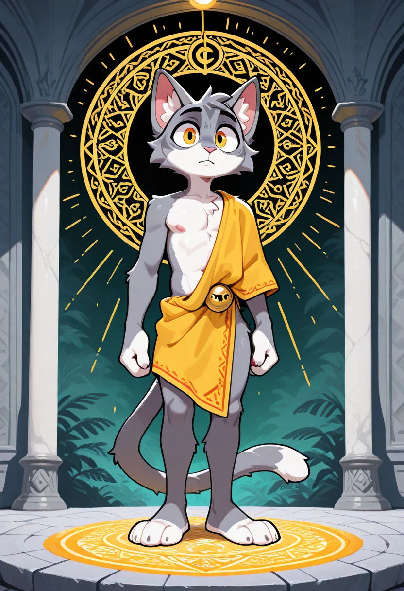 (masterpiece, best quality, hires, high resolution), detailed fur, high detail, (extremely detailed, intricate details),detailed background, 
BREAK
1boy, furry, anthro, abstract, cat, grey fur,
(wanderer cloth:1.1), 
 looking at viewer, 
VoliSBS,  Black pupil, concept art, absurd cloth shape, huge gear, stylized cloth, full body, ( casual cloth:1.1), big metal zipper, only top cloth, poor cloth, asymetrical cloth, tattered clothing, poor, visible fur