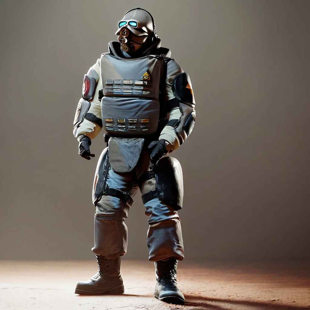 score_9, score_8_up, score_7_up, hl2soldier, bulletproof vest, gas mask, grey uniform, cod piece, boots