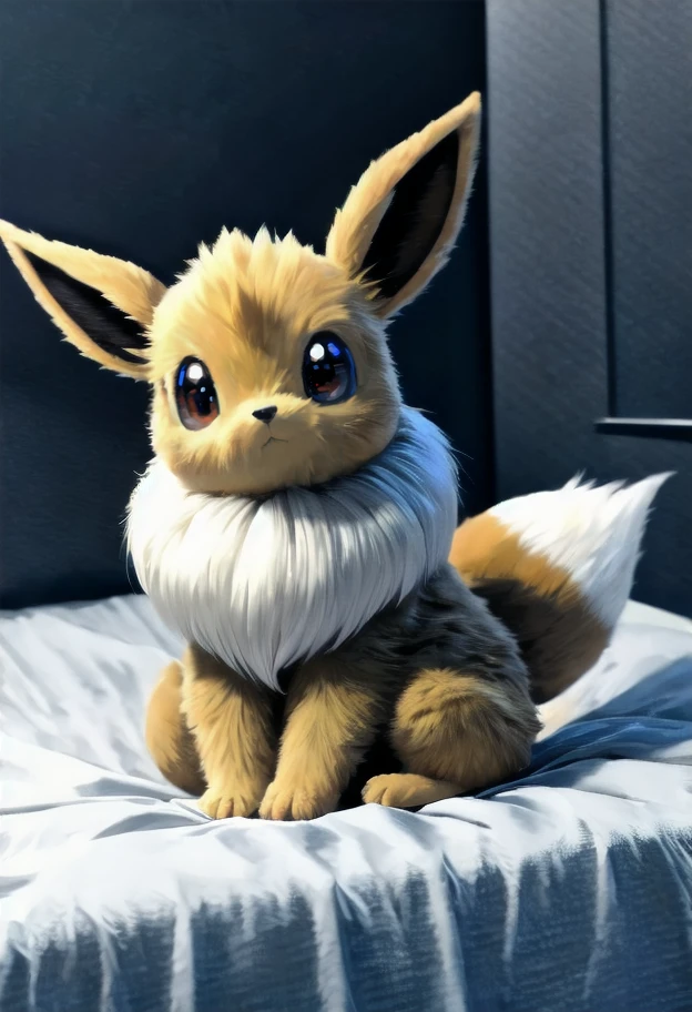 (((masterpiece, best quality, newest, absurdres, highres))),
eevee, on bed, sitting, pokemon \(creature\), bedroom,
<segment:face:0.6//cid=11>