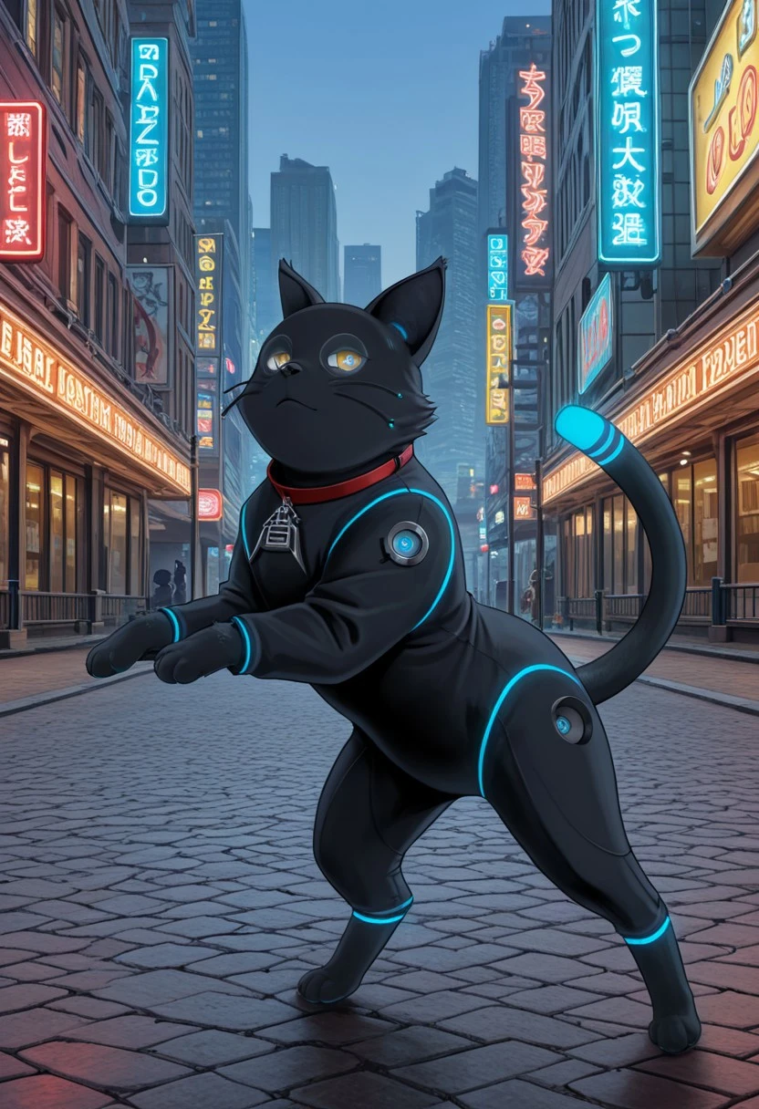 masterpiece, best quality, amazing quality, very aesthetic, absurdres, newest, break
outdoors, day, city park, break
1cat, cat 808, black cat, glowing, feral cat, neon lights, yellow eyes, break
standing on back legs. action pose, ready to fight