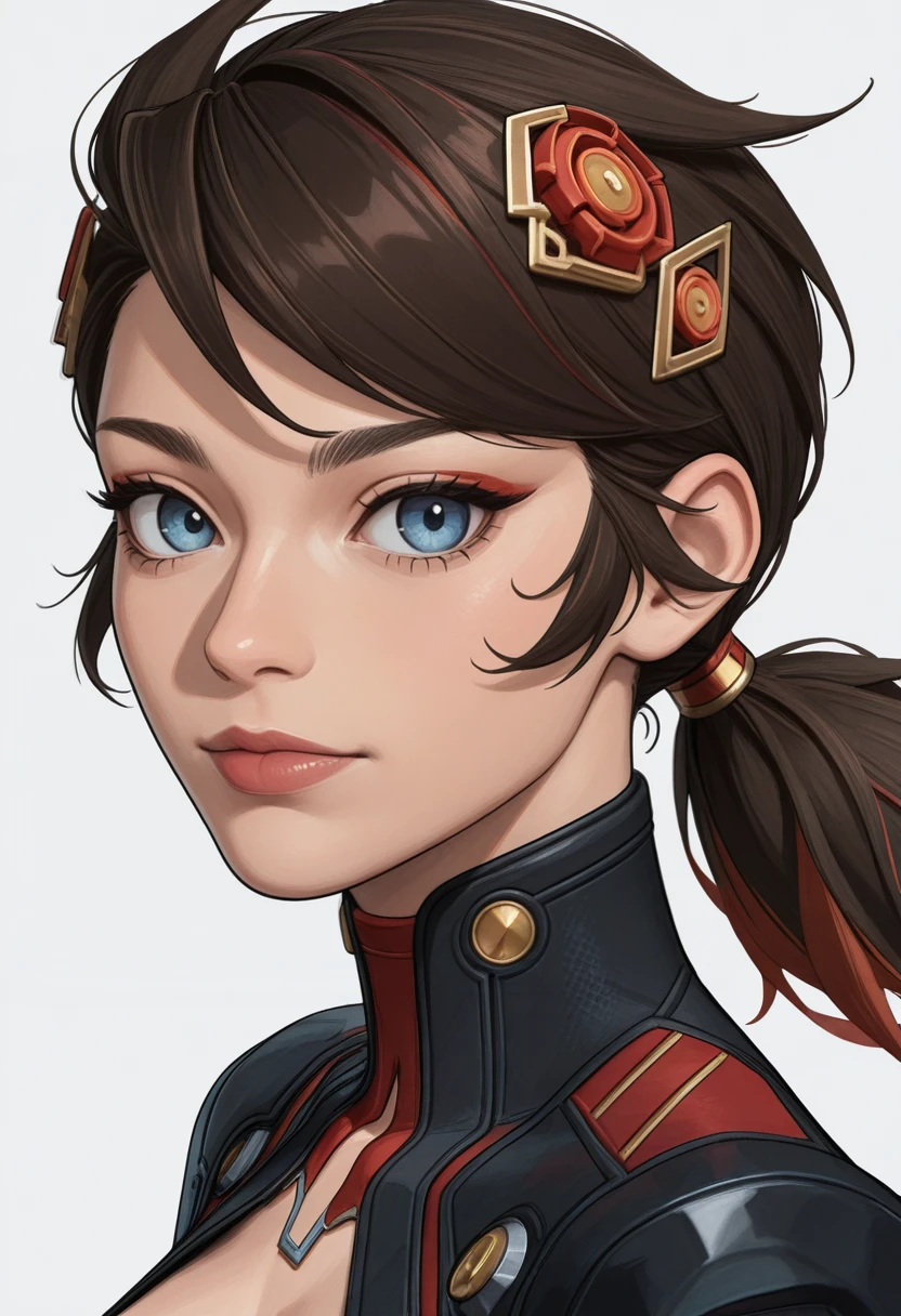 very awa, masterpiece, best quality, absurdres, newest, perfect quality, detailed background, intricate details, solo,
<lora:ILMRP3n1P4rk3r:1.0>
MRP3n1P4rk3r, 1girl, brown hair, low ponytail, twin ponytail, hair ornament, red streaks, blue eyes, looking at viewer, portrait