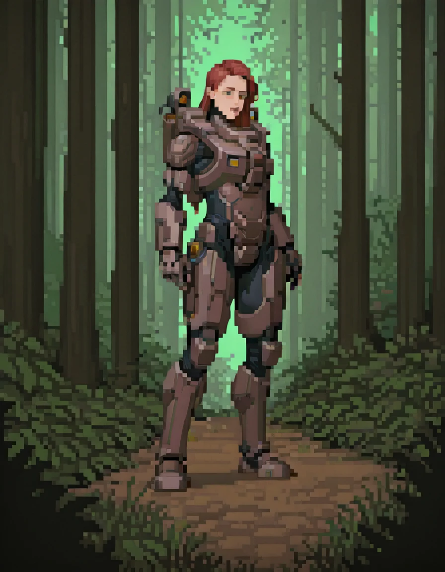 score_9, score_8_up, score_7_up, linda-058, armor, bodysuit, forest