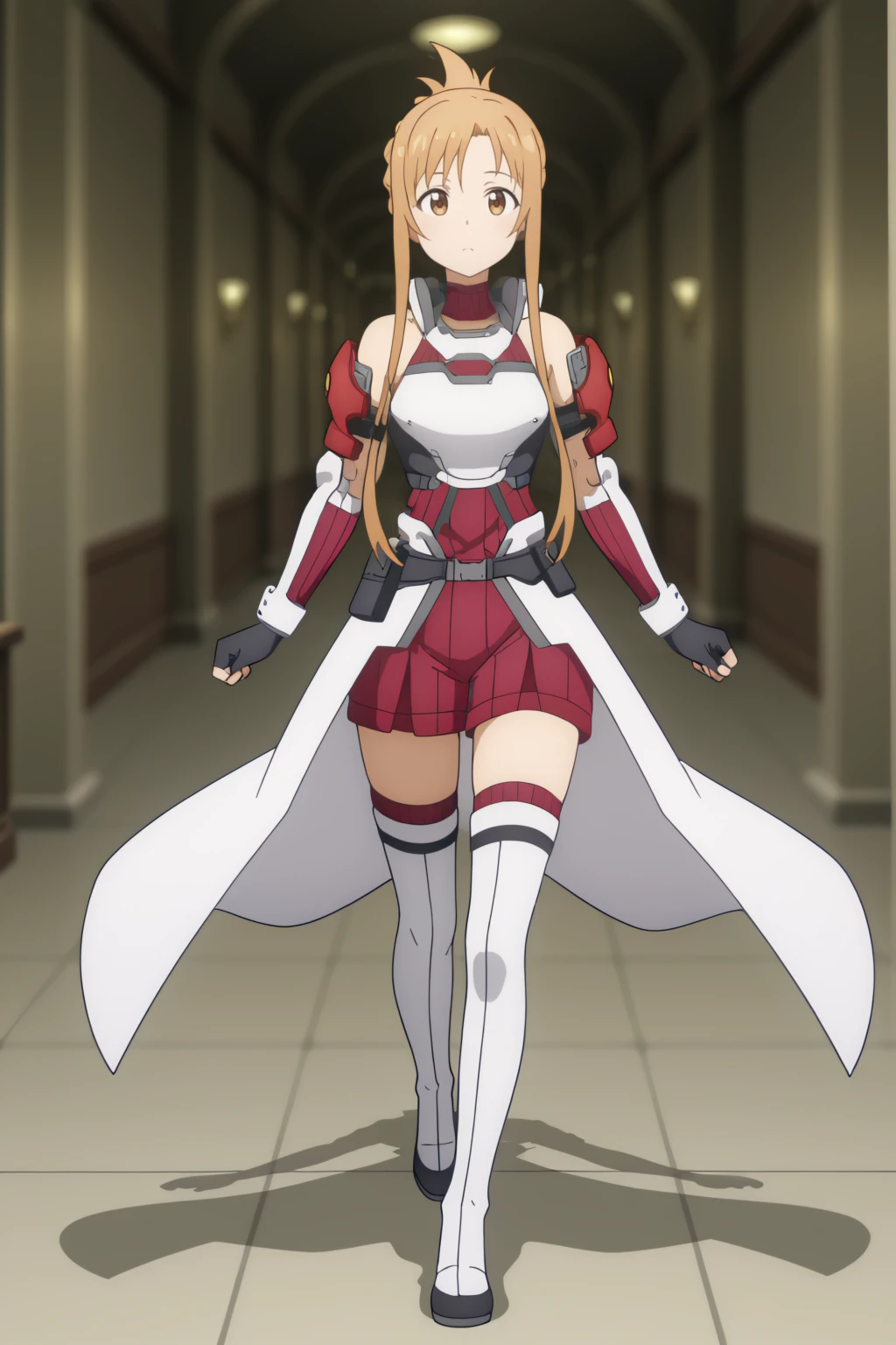 anime coloring, newest, masterpiece, full body, Asuna, red-white armor,  <lora:SAO_PA_-_Asuna_red-white_armor_-_illustrious:0.8>