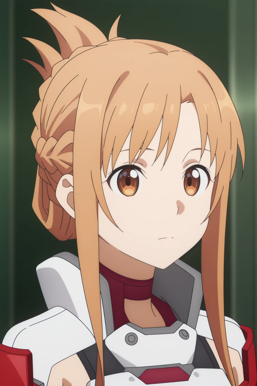 anime coloring, newest, masterpiece, upper body, Asuna, red-white armor,  <lora:SAO_PA_-_Asuna_red-white_armor_-_illustrious:0.8>
