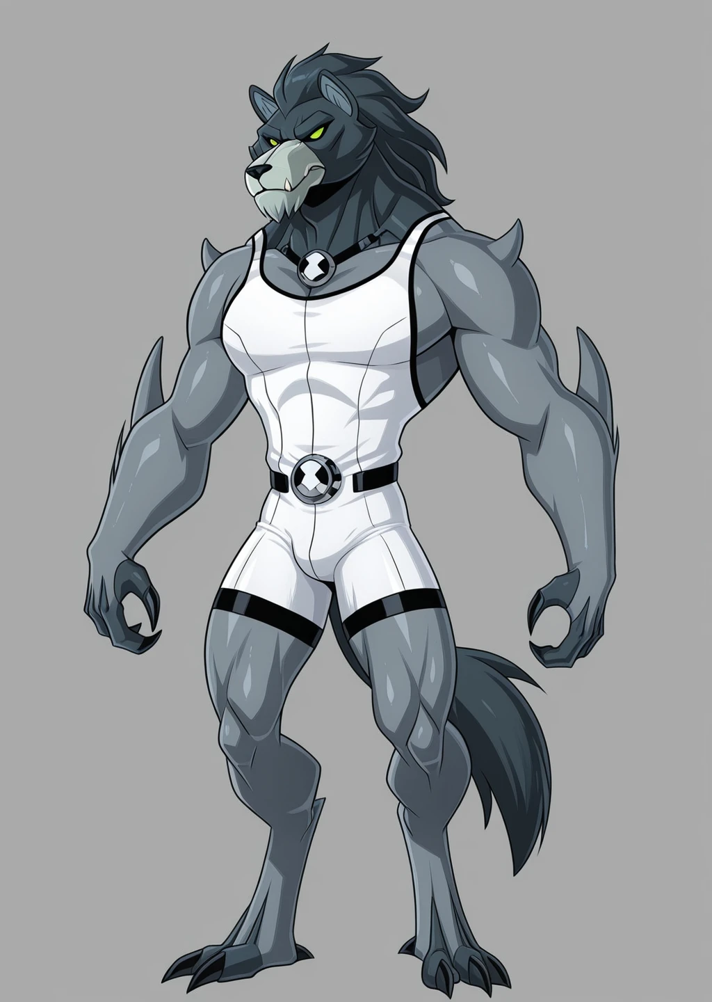 masterpiece, absurdres, textless version, perfect hands, best hands, best detail, best quality, detailed, high quality, BREAK, shiny skin, 1girl, <lora:Blitzwolfer__Loboan_Ben_10_Illustrious:1> loboan,