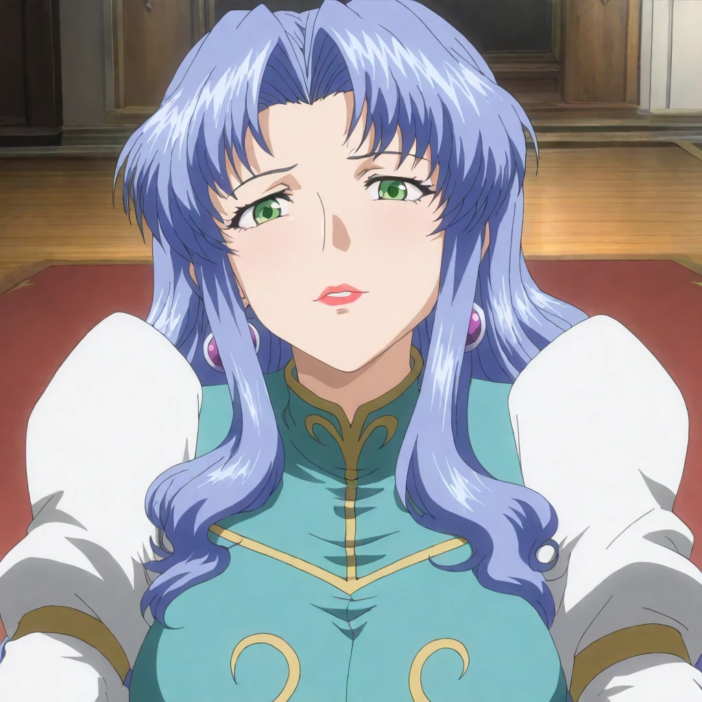 masterpiece,high score,great score,absurdres,solo,looking at viewer,<lora:Freya_ss hassakuill30:1> freyass, blue hair, long hair, green eyes, lipstick, earrings,dress,