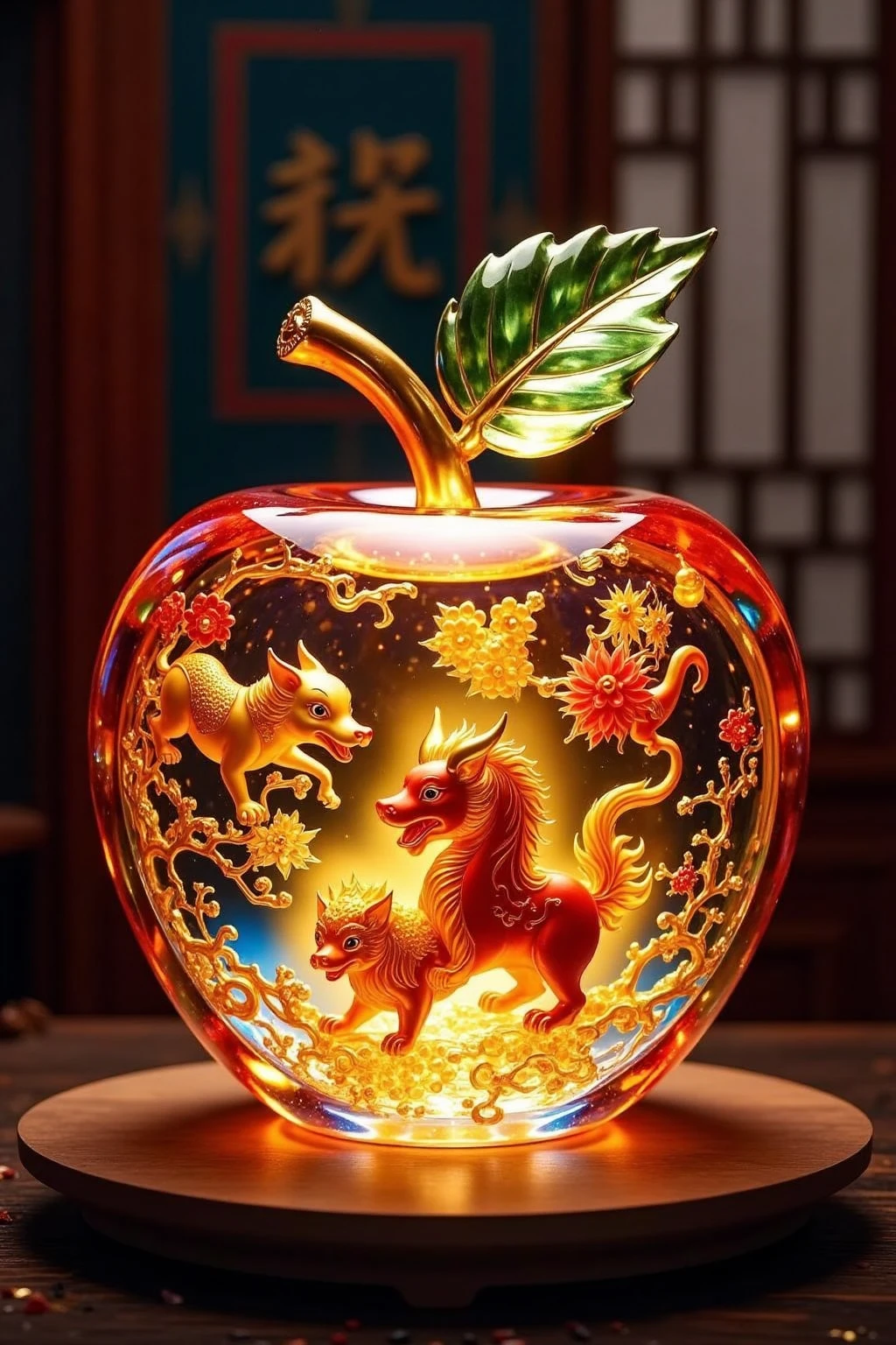 DK_Chinese Zodiac Apple Shape_Crystal Texture Generation v1.0