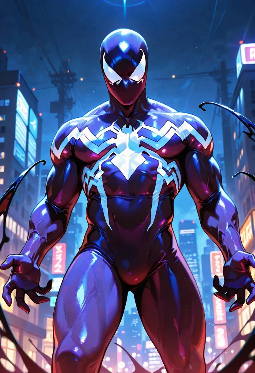 symbioteWOS_spiderman, symbiote, , purplesuit, mask, spiderprint, whiteprint, muscular, 1boy, solo,
front view, superhero pose,
4k, best quality, highly detailed, lights details, high resolution, high quality, perfect quality
masterpiece, best quality, amazing quality, very aesthetic, highres, absurdres
night, city,
4k, best quality, highly detailed, lights details, high resolution, high quality, perfect quality, vivid color, vibrant, highly detailed,
