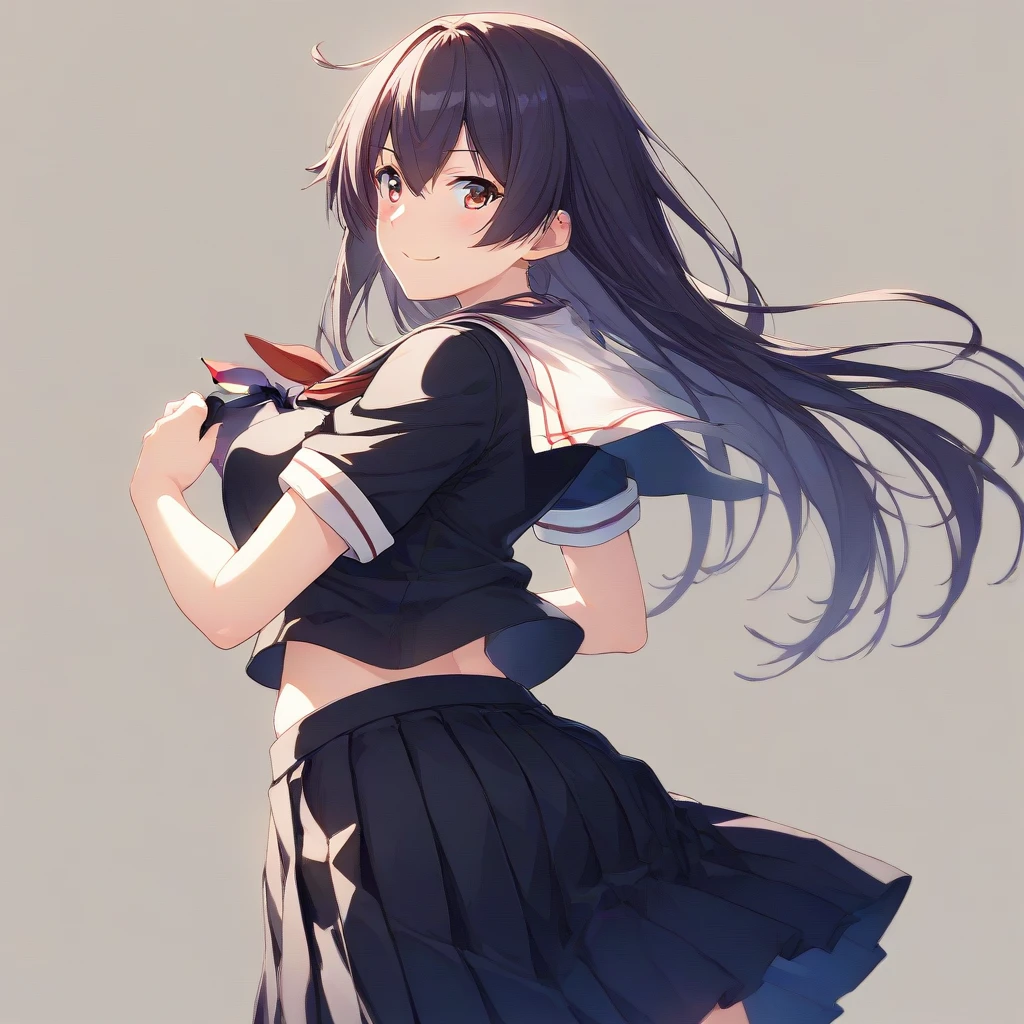 score_9,score_8_up,score_7_up,source_anime BREAK
1girl,
<lora:Hyper-SDXL-8steps-lora:1>,
<lora:age_slider_v4:1>,
(merrow),
<lora:SDXL_murasame_p720:0.5>,murasame,murasame \(kancolle\),
school uniform,
solo,black serafuku,long hair,bangs,hair between eyes,
black serafuku,school uniform,skirt,red neckerchief,black skirt,pleated skirt,neckerchief,simple background,short sleeves,
closed mouth,sailor collar,(looking back, turning head, over shoulder),breasts,white sailor collar,
collarbone,cowboy shot,smile,<lora:merrow_pony_v1:1>,