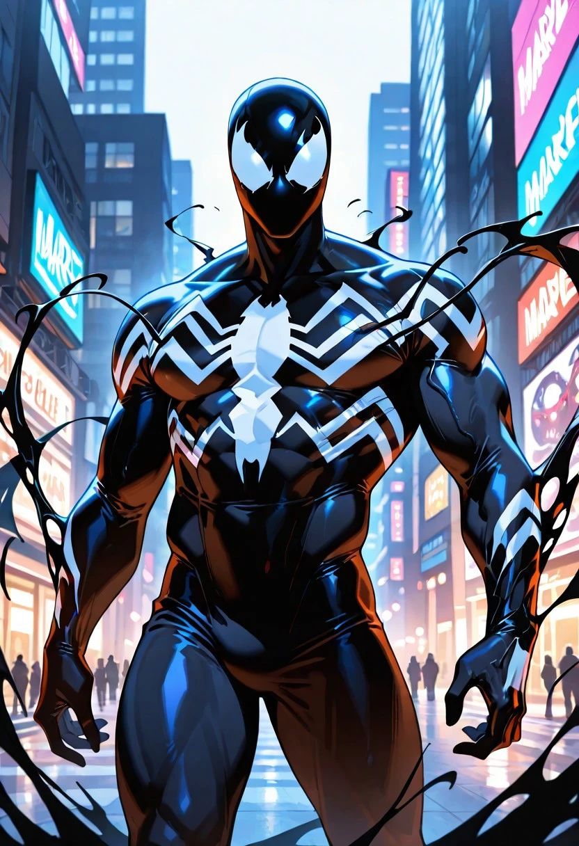 ultimatesymbiote/(marvel)/, symbiote, bodysuit, blacksuit, mask, spiderprint, whiteprint, muscular, 1boy, solo,
front view,
4k, best quality, highly detailed, lights details, high resolution, high quality, perfect quality
masterpiece, best quality, amazing quality, very aesthetic, highres, absurdres
night, city,
4k, best quality, highly detailed, lights details, high resolution, high quality, perfect quality, vivid color, vibrant, highly detailed,