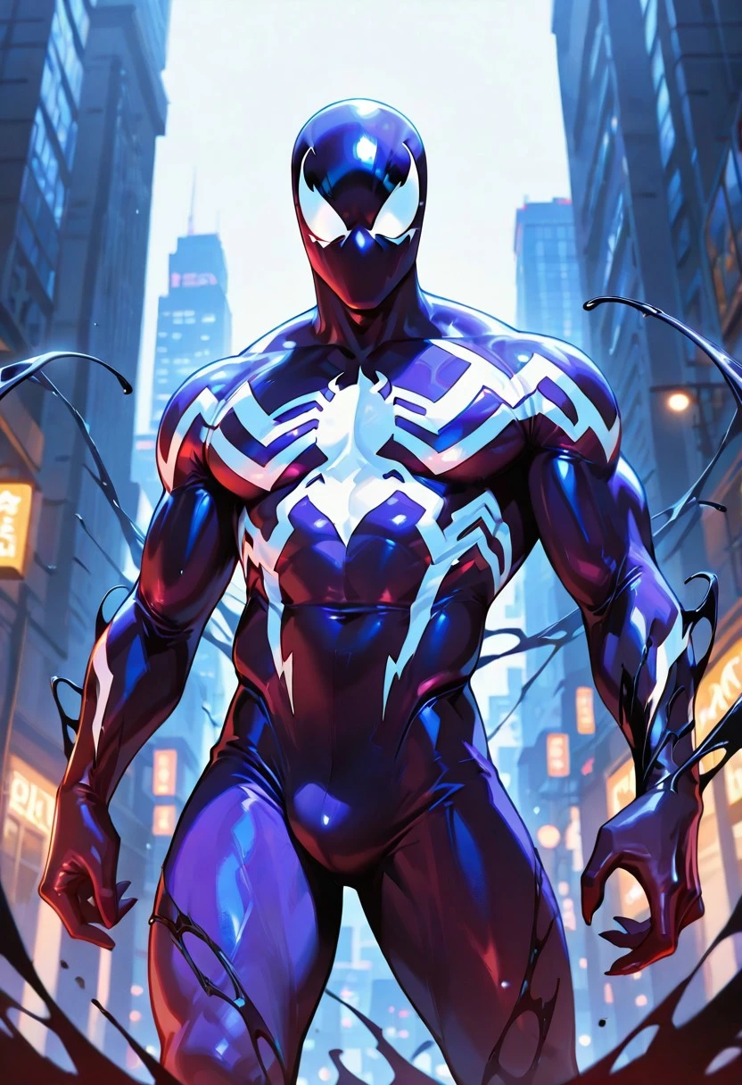 symbioteWOS_spiderman, symbiote, , purplesuit, mask, spiderprint, whiteprint, muscular, 1boy, solo,
front view,
4k, best quality, highly detailed, lights details, high resolution, high quality, perfect quality
masterpiece, best quality, amazing quality, very aesthetic, highres, absurdres
night, city,
4k, best quality, highly detailed, lights details, high resolution, high quality, perfect quality, vivid color, vibrant, highly detailed,