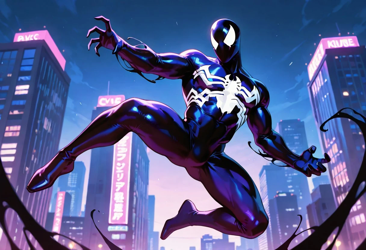symbioteWOS_spiderman, symbiote, , purplesuit, mask, spiderprint, whiteprint, muscular, 1boy, solo,
front view, superhero pose, jumping,
4k, best quality, highly detailed, lights details, high resolution, high quality, perfect quality
masterpiece, best quality, amazing quality, very aesthetic, highres, absurdres
night, city,
4k, best quality, highly detailed, lights details, high resolution, high quality, perfect quality, vivid color, vibrant, highly detailed,