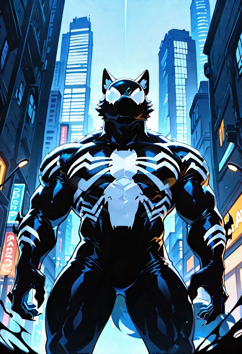 unlimitedsymb_spider/(marvel)IL. symbiote, mask, bodysuit, muscular, spiderprint, 1boy, solo, blacksuit,
ArgoIL, solo, male, anthro, wolf, muscular, bara, claws, paws,
front view,
masterpiece, best quality, amazing quality, very aesthetic, highres, absurdres
night, city,
4k, best quality, highly detailed, lights details, high resolution, high quality, perfect quality, vivid color, vibrant, highly detailed,