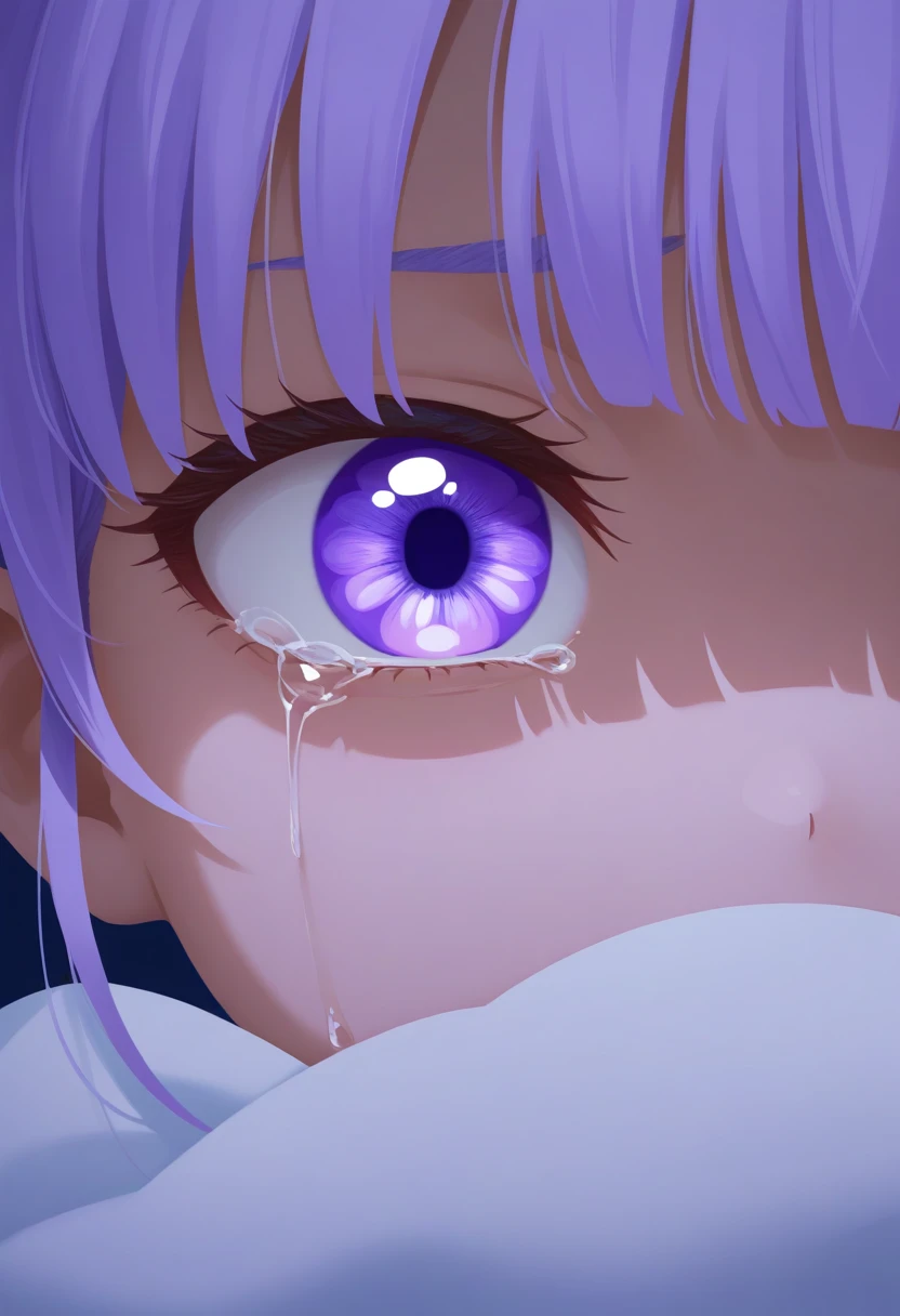 1girl, frieren, long-purplish-hair, gradient-iris-effects, ethereal_expression, melancholic_gaze, finger-frame_composition, head_tilt, nail_art_details, ornate_necklace, flowing_robe, volumetric_lighting, neon_glow, depth-sense, cinematic_bokeh, anime_coloring, absurdres, ultra_high_resolution, intricate_details, HDR_render, masterpiece, best_quality
