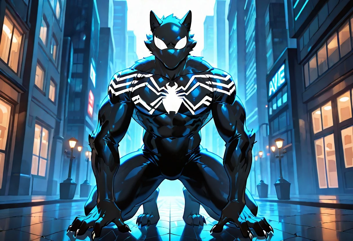 Spectacularsymb_spider/(marvel)IL, bodysuit, blacksuit, mask, spiderprint, muscular, 1boy, solo, muscular,
ArgoIL, solo, male, anthro, wolf, muscular, bara, claws, paws,
front view,
masterpiece, best quality, amazing quality, very aesthetic, highres, absurdres
night, city,
4k, best quality, highly detailed, lights details, high resolution, high quality, perfect quality, vivid color, vibrant, highly detailed,