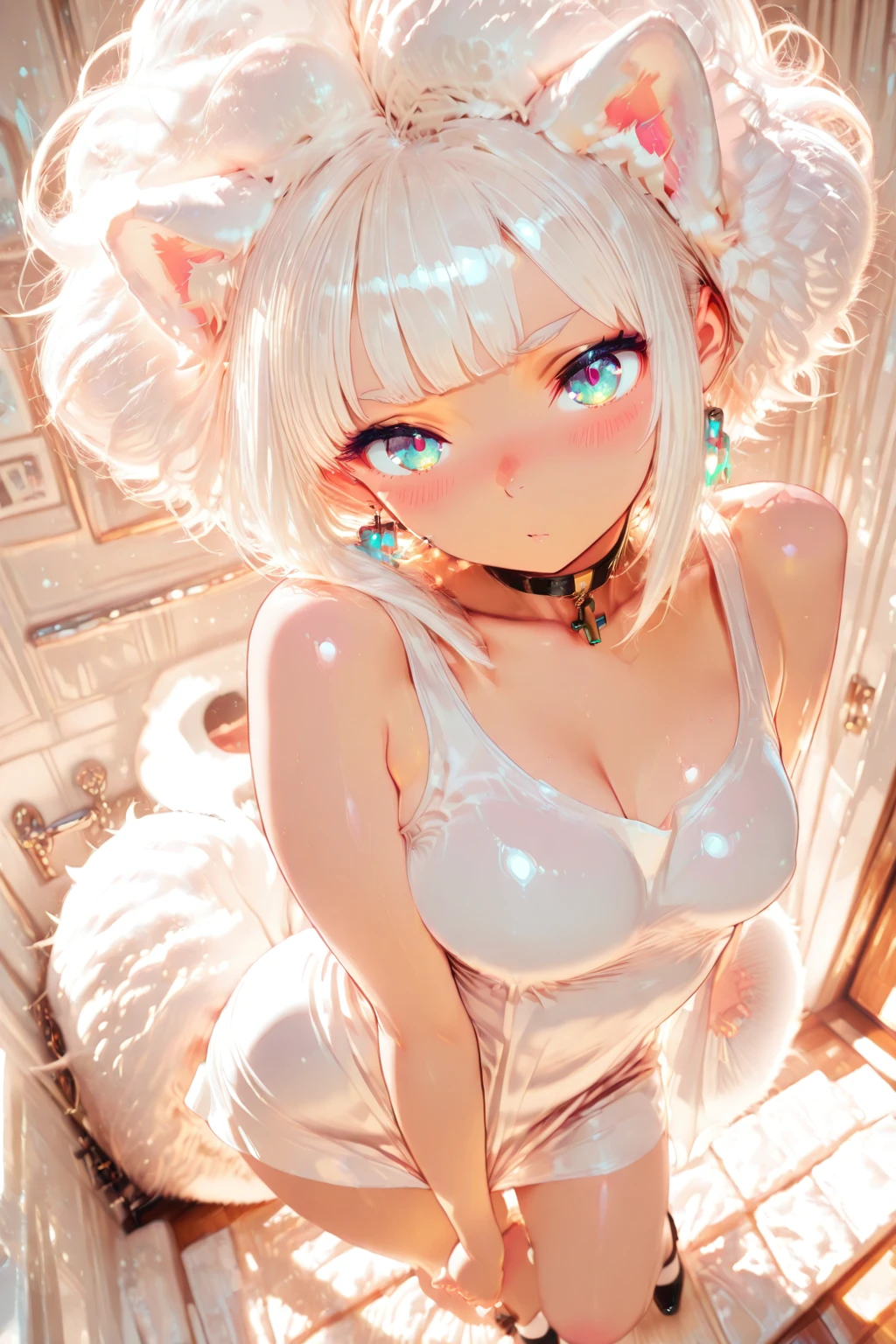 masterpiece, best quality, ultra-detailed, illustration, dynamic composition, 1girl, KarnetFluff, full body,  <lora:KarnetFluff_v1_vL:0.6> <lora:Smooth_Booster_v3:0.5> <lora:Real_hair_for_2D:0.7> <lora:Niji_anime_illustrious:0.5> <lora:Face_Detailed-stable:0.5>