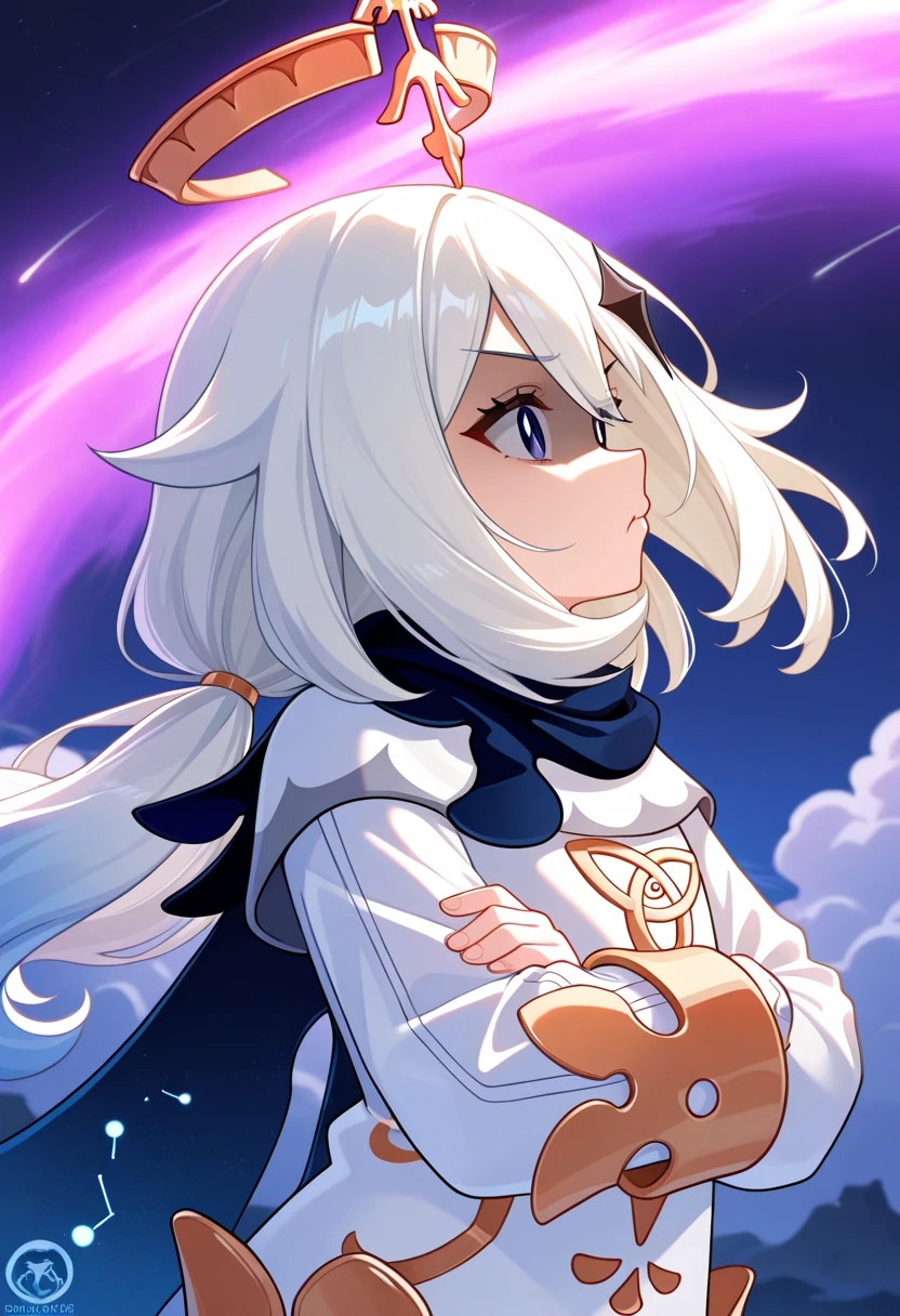 1girl, rem_\(re:zero\), silver-blue_hair, cyclops_eye, eyepatch_detail, demon_horns, ice_magic_glow, frilled_maiden_dress, thigh_high_stockings, dynamic_battle_stance, shattered_ice_particles, cinematic_bokeh_background, grassy_battlefield, magical_energy_clash, frost_sparks, intense_gaze, sharp_pupils, glowing_aura, volumetric_lighting, anime_coloring, absurdres, ultra_high_resolution, intricate_details, HDR_render, masterpiece, best_quality
