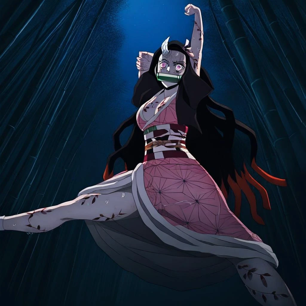 Nezuko Demon Form Outfit Clothing Attire - Illustrious V1