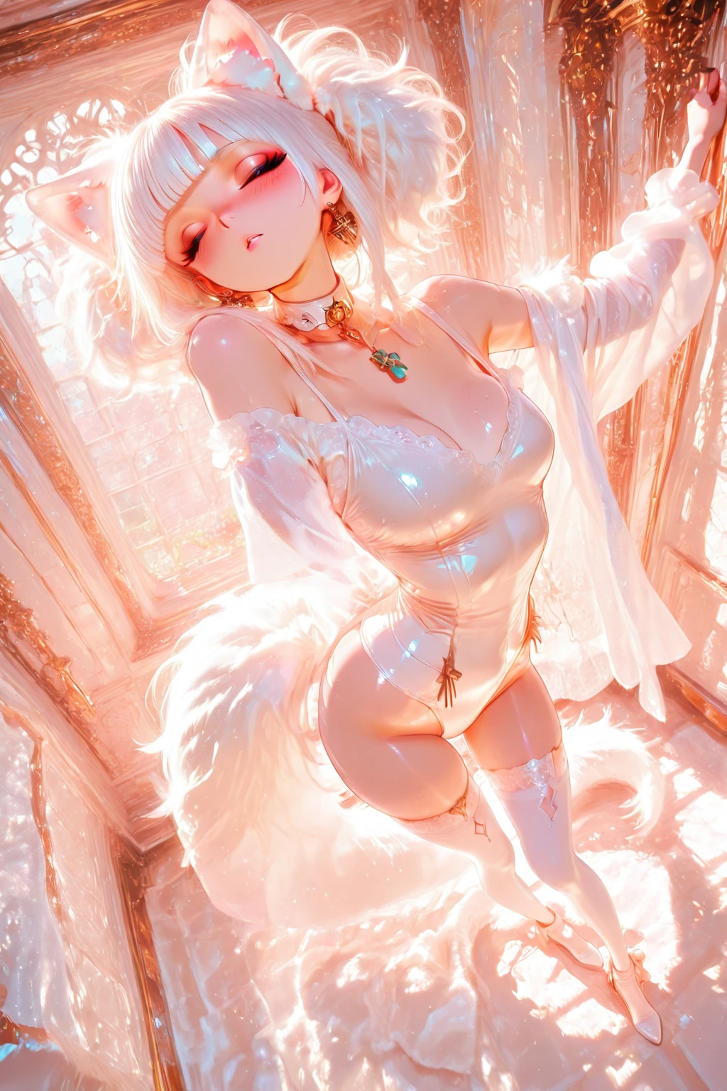 masterpiece, best quality, ultra-detailed, illustration, dynamic composition, 1girl, KarnetFluff, full body,  <lora:KarnetFluff_v1_vL:0.6> <lora:Smooth_Booster_v3:0.5> <lora:Real_hair_for_2D:0.7> <lora:Niji_anime_illustrious:0.5> <lora:Face_Detailed-stable:0.5>