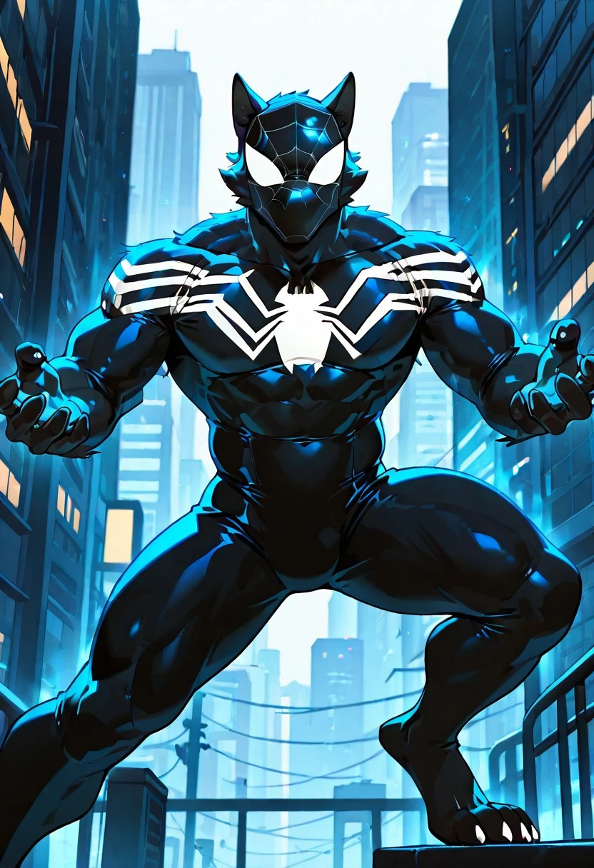 Spectacularsymb_spider/(marvel)IL, bodysuit, blacksuit, mask, spiderprint, muscular, 1boy, solo, muscular,
ArgoIL, solo, male, anthro, wolf, muscular, bara, claws, paws,
front view, superhero pose,
masterpiece, best quality, amazing quality, very aesthetic, highres, absurdres
night, city,
4k, best quality, highly detailed, lights details, high resolution, high quality, perfect quality, vivid color, vibrant, highly detailed,