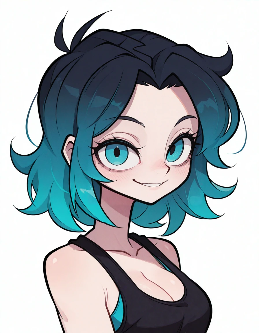 1girl, Ra3lyn,
<lora:OC_Rae_Character_LoRA:1>
<lora:CXDotchison_Style_LoRA:1> cxd0tch150n,
solo, tank top, bra strap, gradient hair, face, close up, dark clothes, looking at viewer, heavily stylized, drama layer, amazing quality, close up, neon palette, dynamic, portrait shot, lazypos, cleavage, smile, side view, sunny, white background