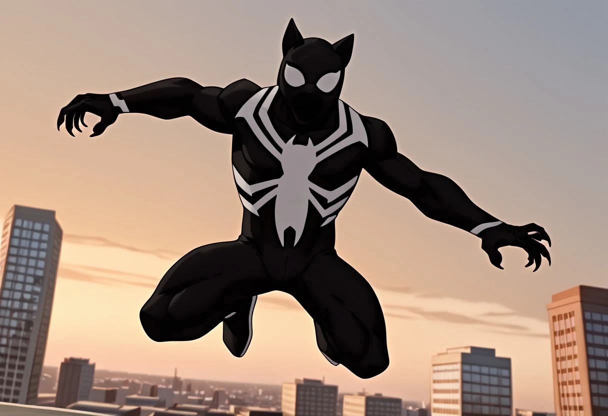 blacksuitspider_2017/(marvel)XL, symbiote, blacksuit, 1boy, solo, muscular, mask, bodysuit, spiderprint,
ArgoXL, solo, male, anthro, wolf, muscular, bara, claws, paws, wolf tail, wolf face, wolf snout, wolf ears,
front view, jumping,
masterpiece, best quality, amazing quality, very aesthetic, highres, absurdres
day city,
4k, best quality, highly detailed, lights details, high resolution, high quality, perfect quality, vivid color, vibrant, highly detailed,