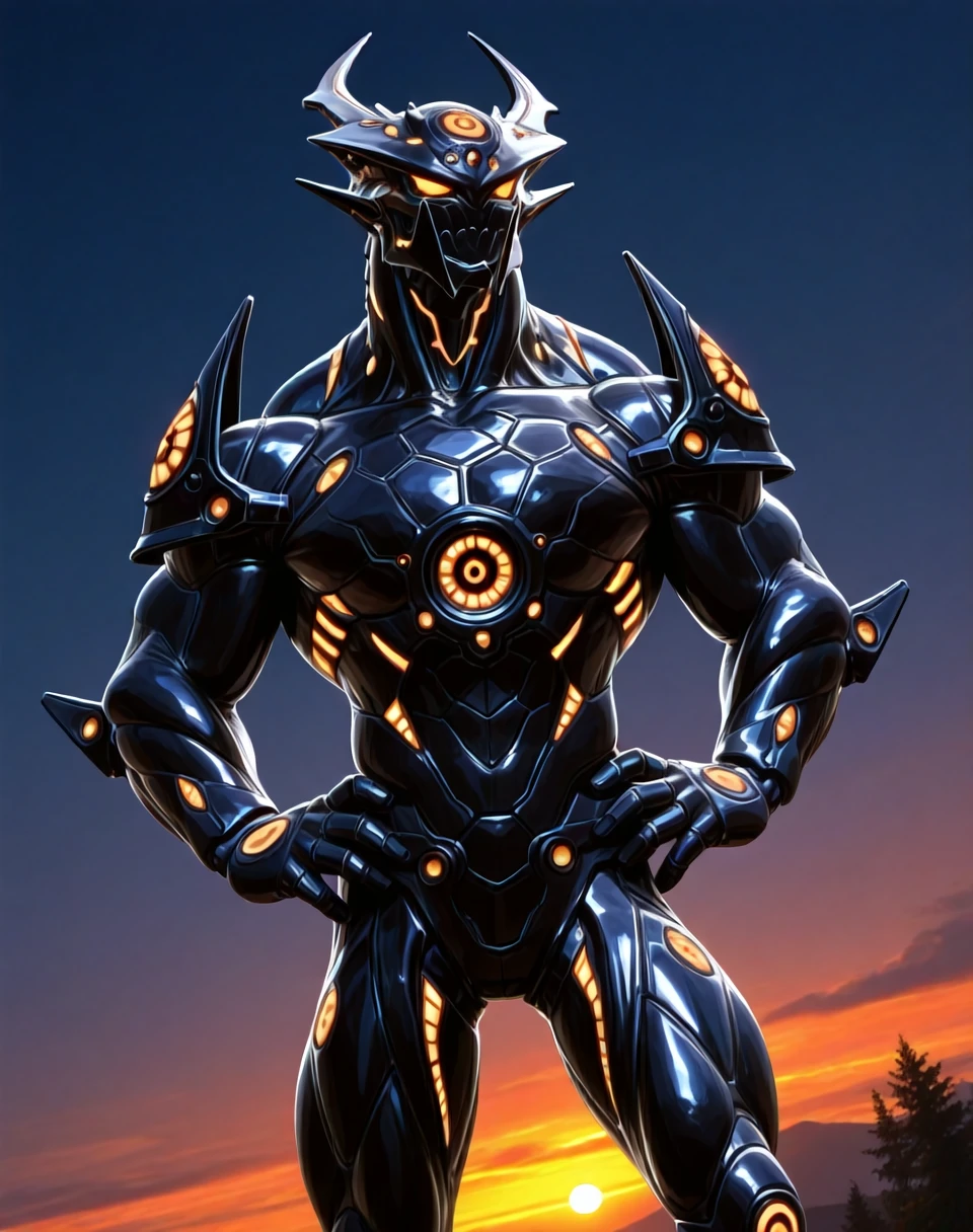 BREAK: very awe, aesthetically pleasing, masterpiece, best quality, absurd details, in'ei, 8k, sharp details, photographic realism,
<lora:BrainiacForces_(Marvel_Comics)_(Illustrious)_(AD):1.35> BrainiacForces, muscular, robot,
exterior, simple anime background, night, nature,
BREAK:
dutch angle, solo, ((dynamic action, dynamic expression, ):1.15), cowboy shot, bent leg, (( hands on , ):1.25),
((
overwhelmingly powerful, intimidating, no humans, male focus, complicated detailed robot body, (( )),
large thick body, large arms, large legs, large shoulders,
)),
BREAK: lazypos (4),