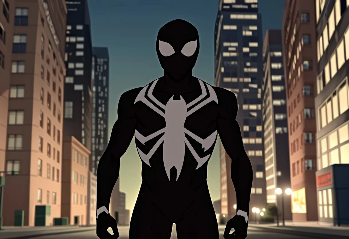 blacksuitspider_2017/(marvel)XL, symbiote, blacksuit, 1boy, solo, muscular, mask, , spiderprint,
front view,
masterpiece, best quality, amazing quality, very aesthetic, highres, absurdres
day city,
4k, best quality, highly detailed, lights details, high resolution, high quality, perfect quality, vivid color, vibrant, highly detailed,