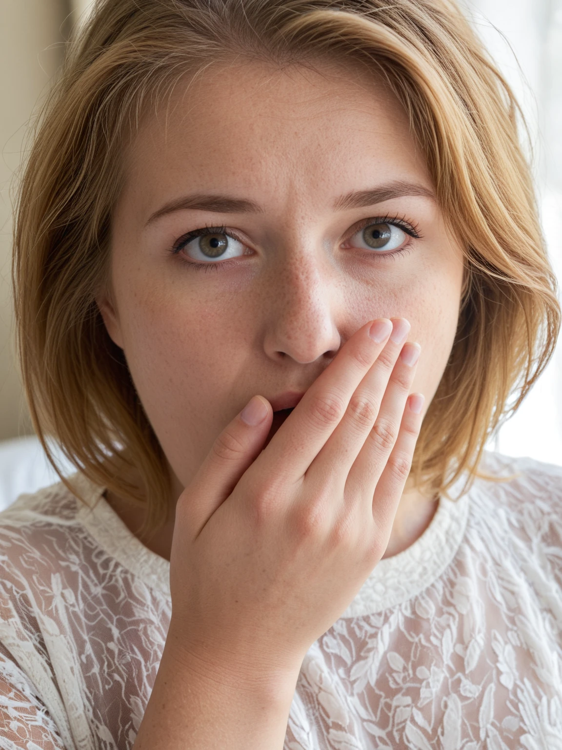 Shocked Expression - Covering Mouth SDXL