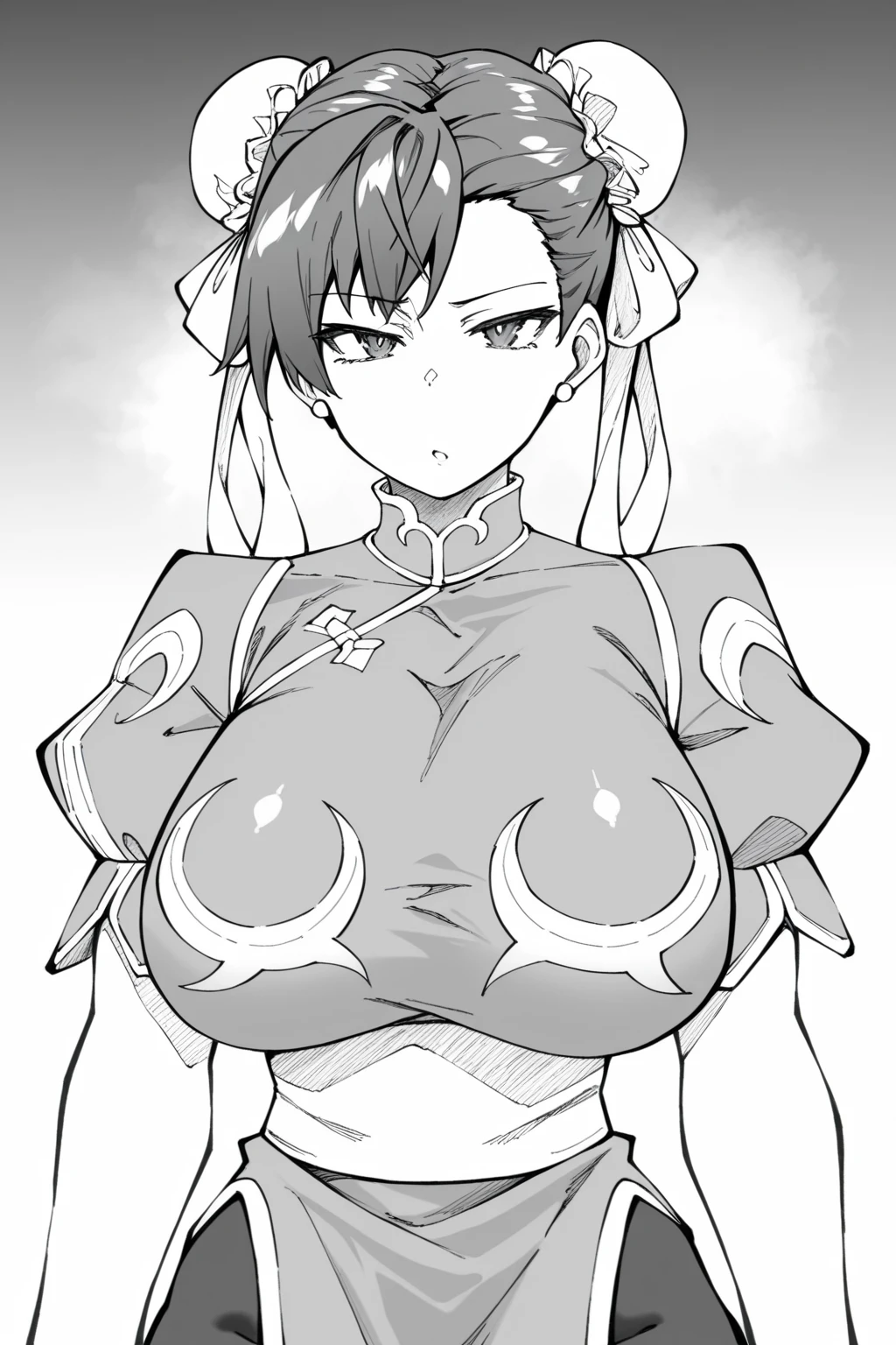 masterpiece,best quality,amazing quality, 1girl, solo, looking at viewer, shunichistyle, 
chun li, poofy sleeves, short sleeves
 <lora:shunichi:1>