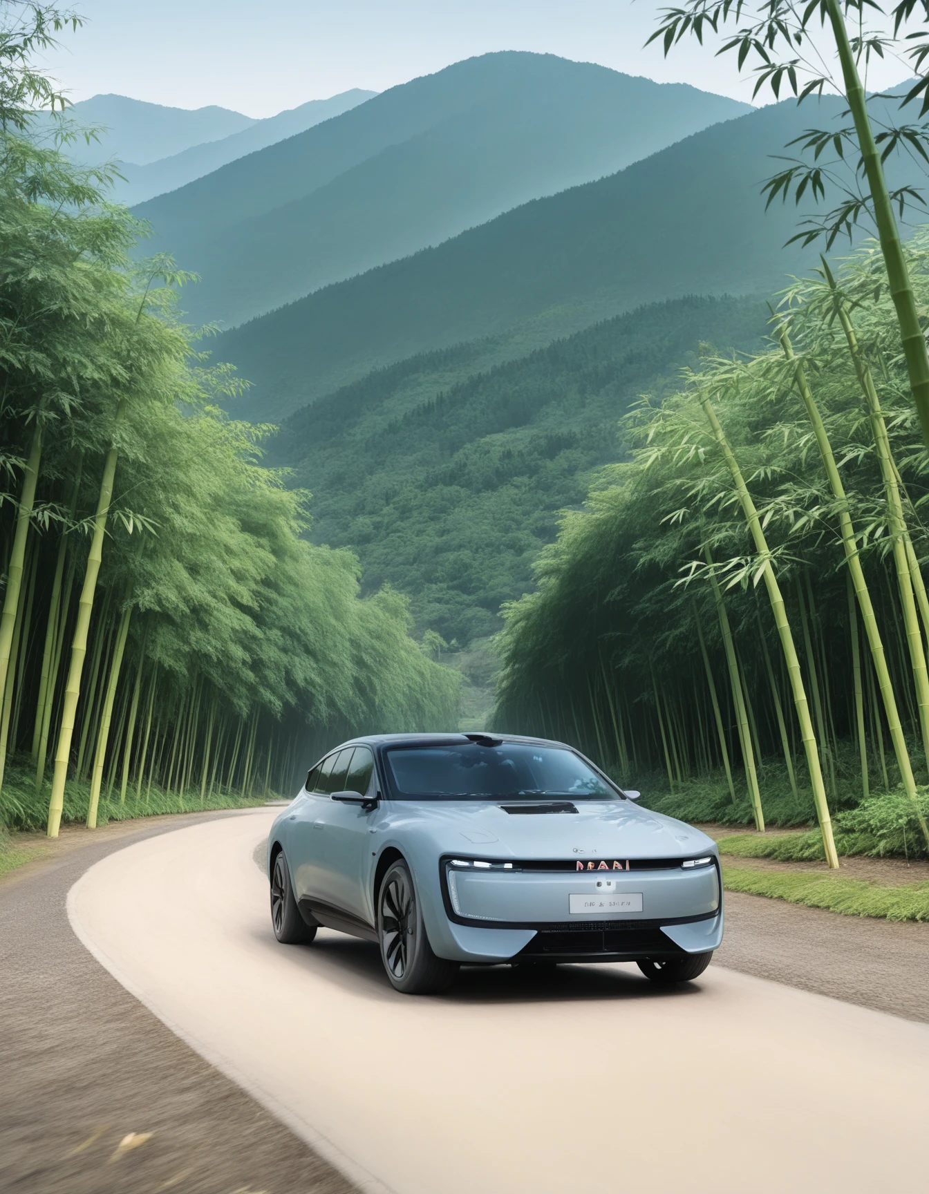 masterpiece,best quality,amazing quality,very aesthetic,high resolution,ultra detailed,perfect details,
<lora:mai_audie5:1>,mai_audie5,outdoors,sky,no_humans,motor_vehicle,car,road,vehicle_focus,sports_car,license_plate,realistic,motion_blur,scenery,day,photo_background,tree,nature,forest,mountain,bamboo,bamboo_forest,real_world_location,